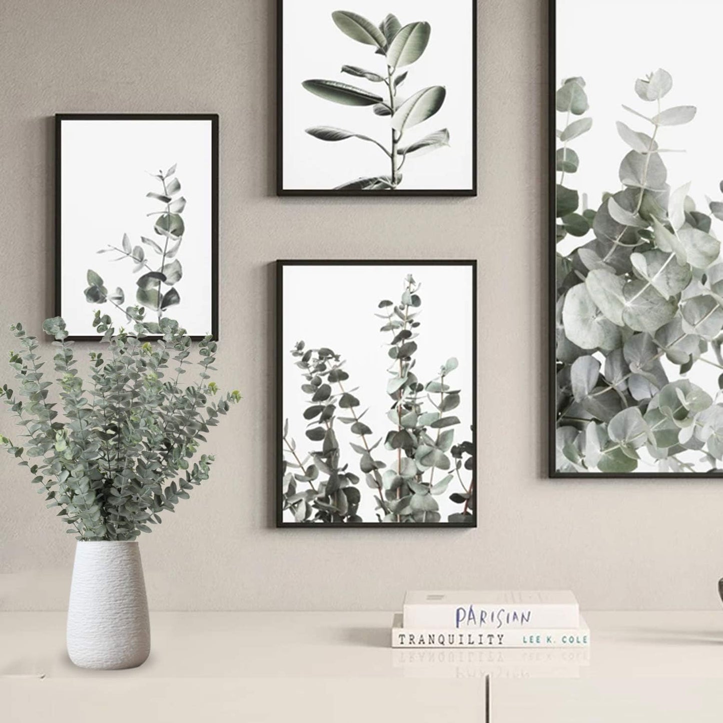 29'' Faux Eucalyptus Branches Spray Artificial Eucalyptus Leaves Long Stems Fake Flower / Style #02