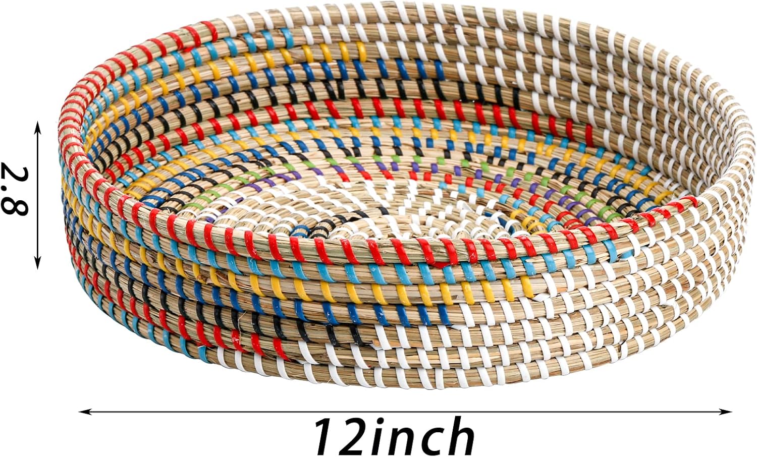 Rattan Serving Tray / 12'' Woven Seagrass Serving Tray