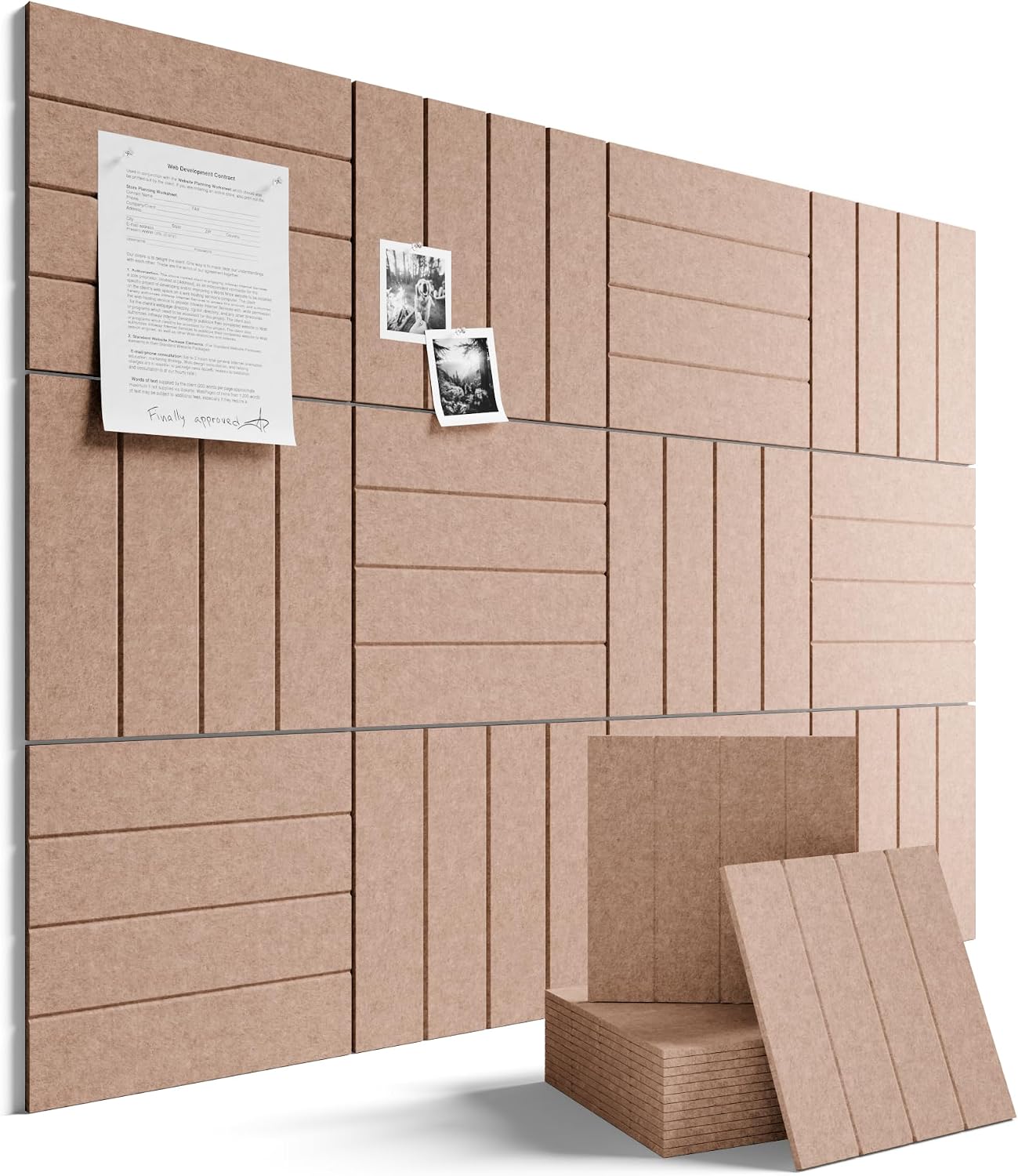 Fluxynara 48" x 36" Large Felt Bulletin Board, Boho