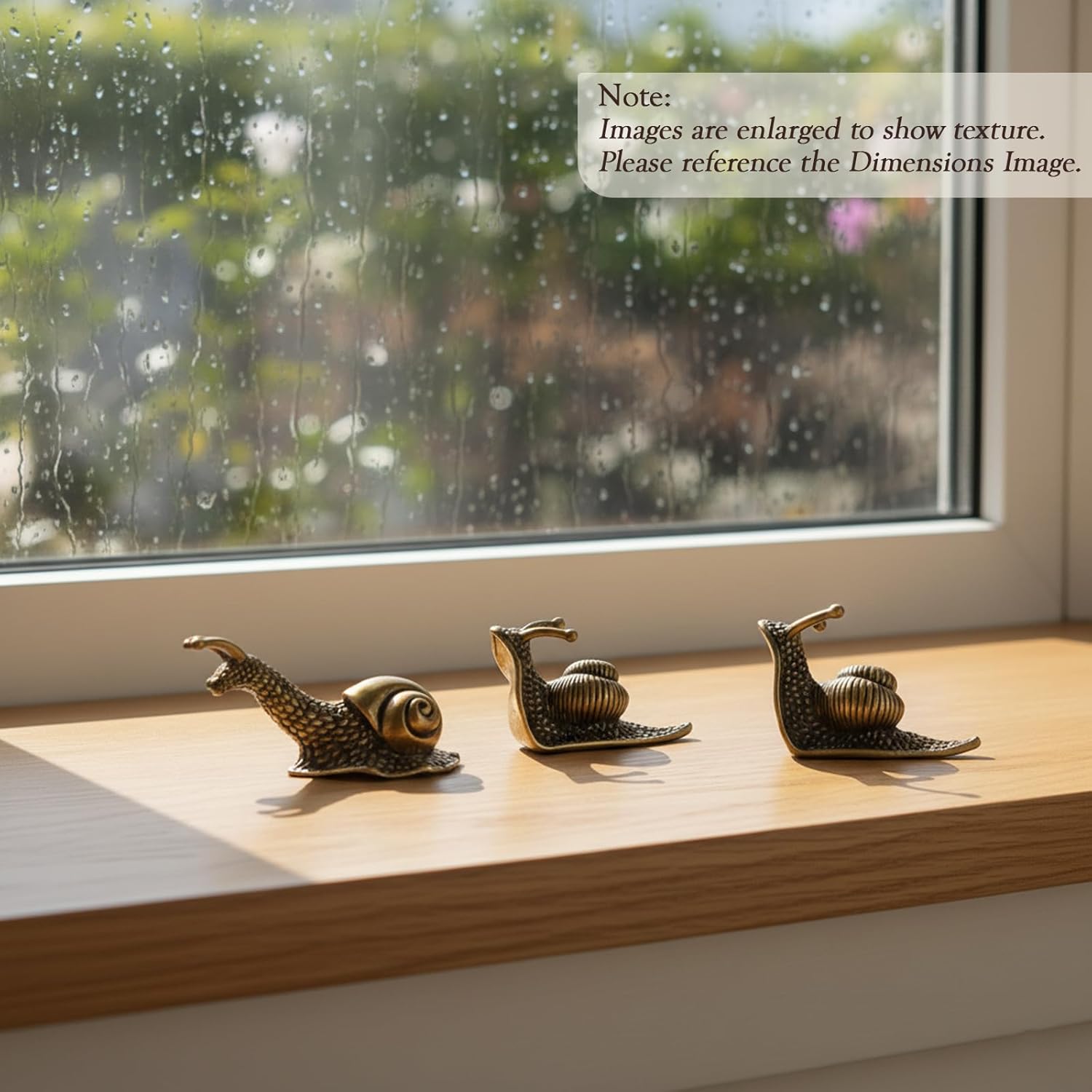 Tiny Solid Brass Snail Figurines / Set of 3