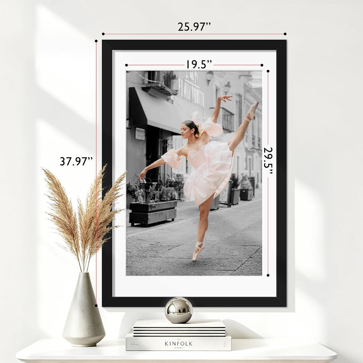 24x36 Poster Frame Black 5 Pack, for Wall Mounting | Display Pictures 20x30 with Mat or 24 x 36 without Mat with HD