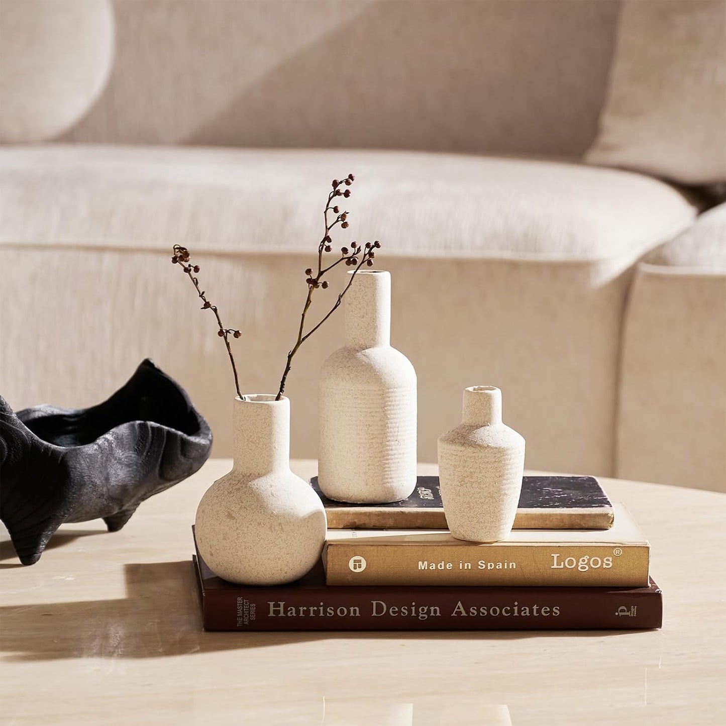 Ceramic Vase / Beige / Set of 3