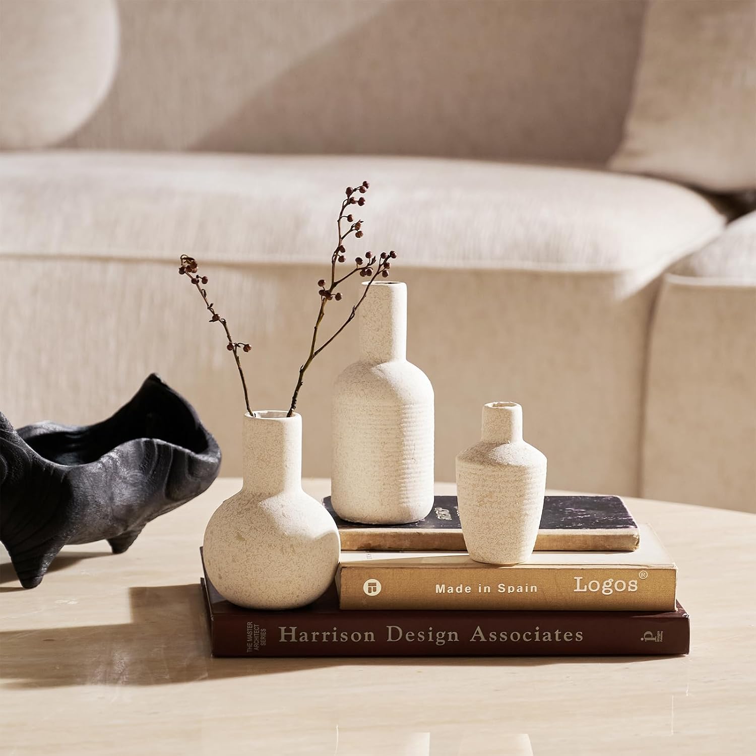 Ceramic Vase / Beige / Set of 3