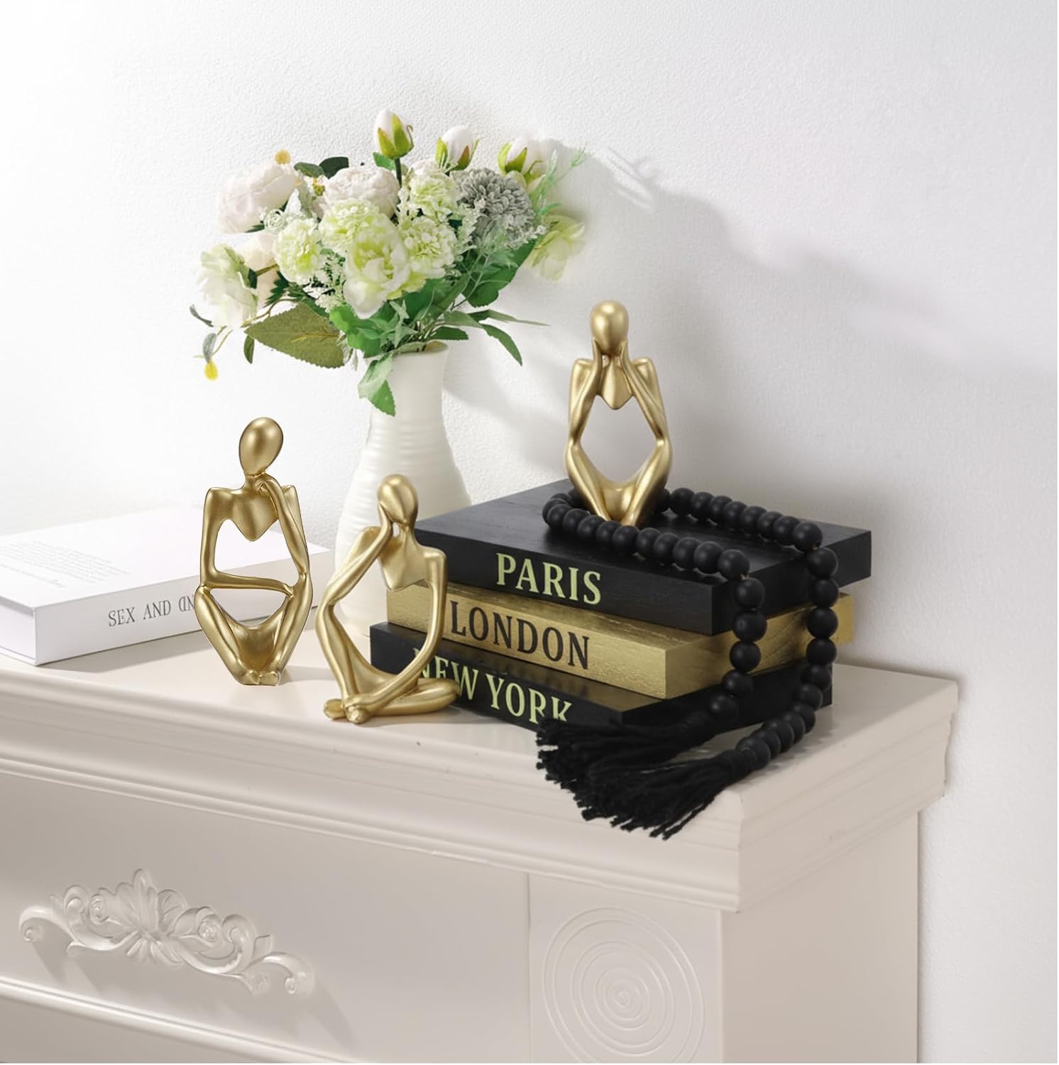 Faux Books for Decoration / Black Gold / Set of 3