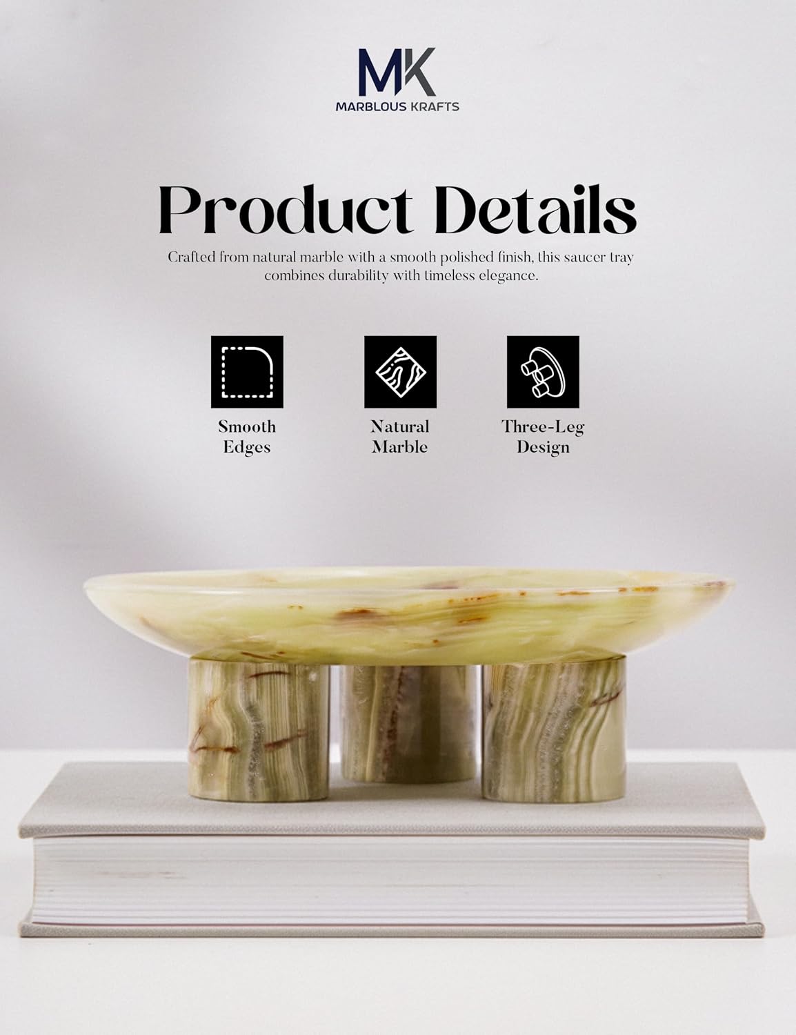 Fruit Tray / Onyx Marble Decorative Tray Handmade Natural Stone Jewelry Dish / Green / 8 Inch