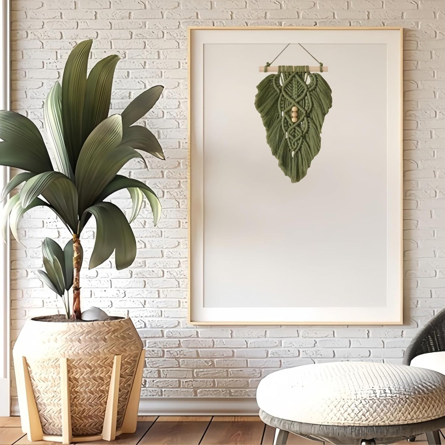 Woven Leaf Tapestry / Green