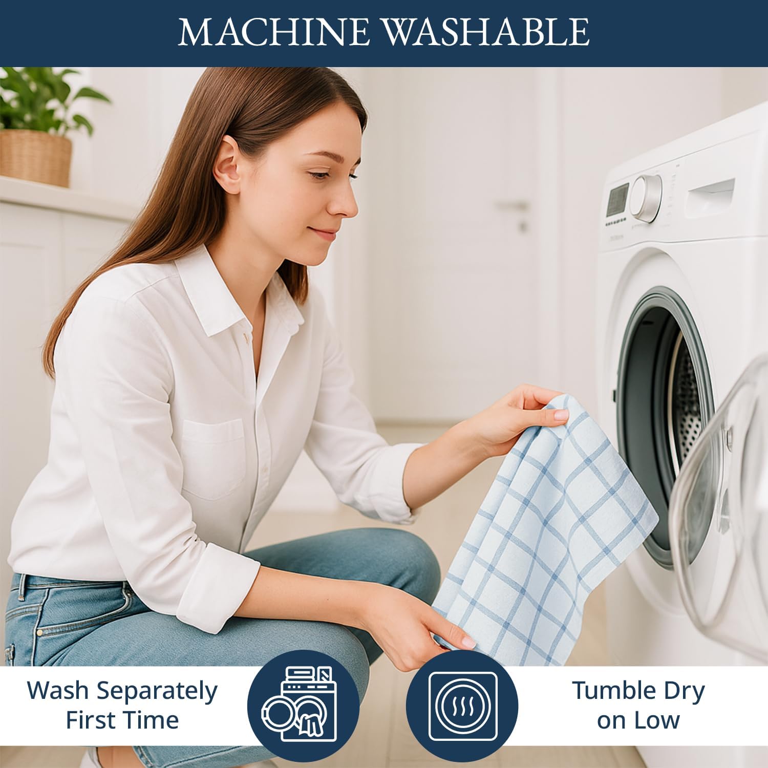 LANE LINEN Dish Towels Set of 12-18” x 28” Soft, Absorbent Cotton Kitchen Towels, Quick-Drying Tea & Hand Towels