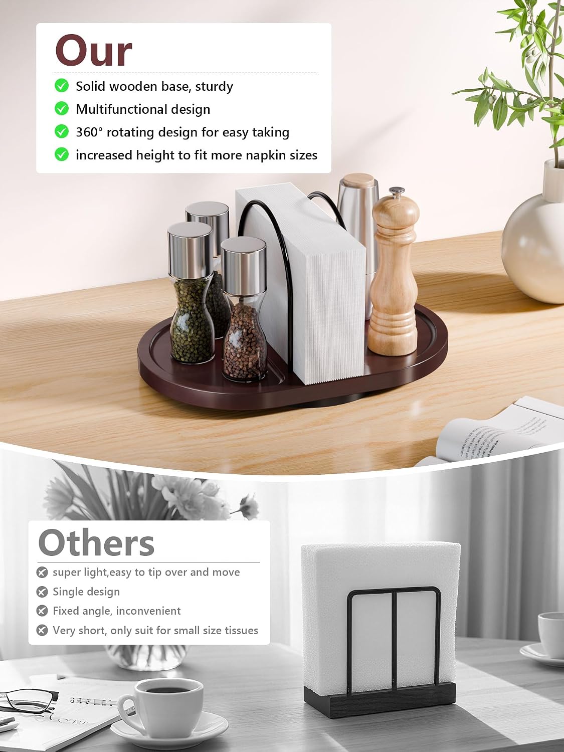 Rotating Napkin Holder / Walnut