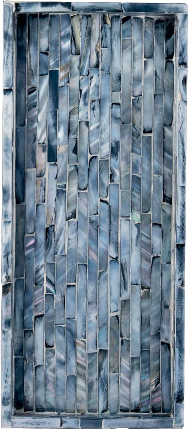 Mother of Pearl Tray / Blue / Set of 2