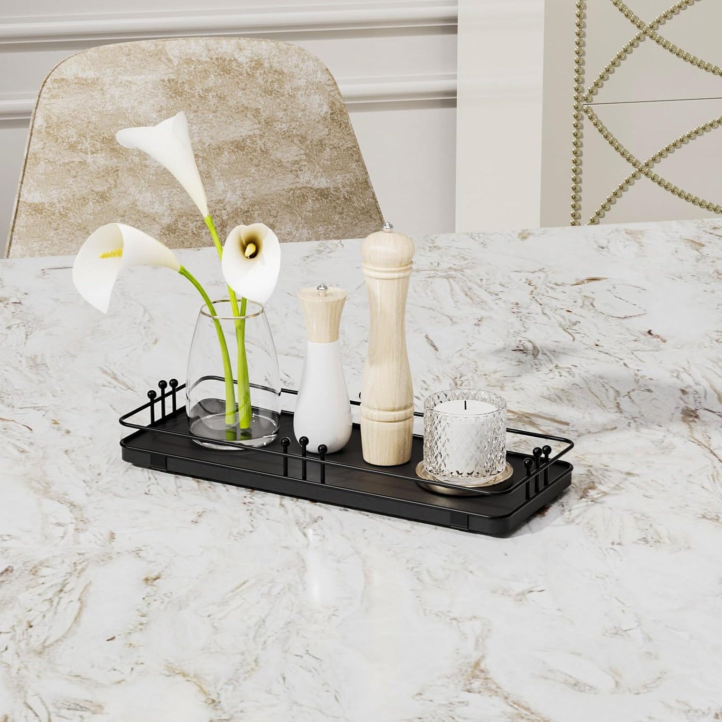 Kitchen Tray for Salt Spice / 11.3 x 4.4 x 1.6 / Black + Black