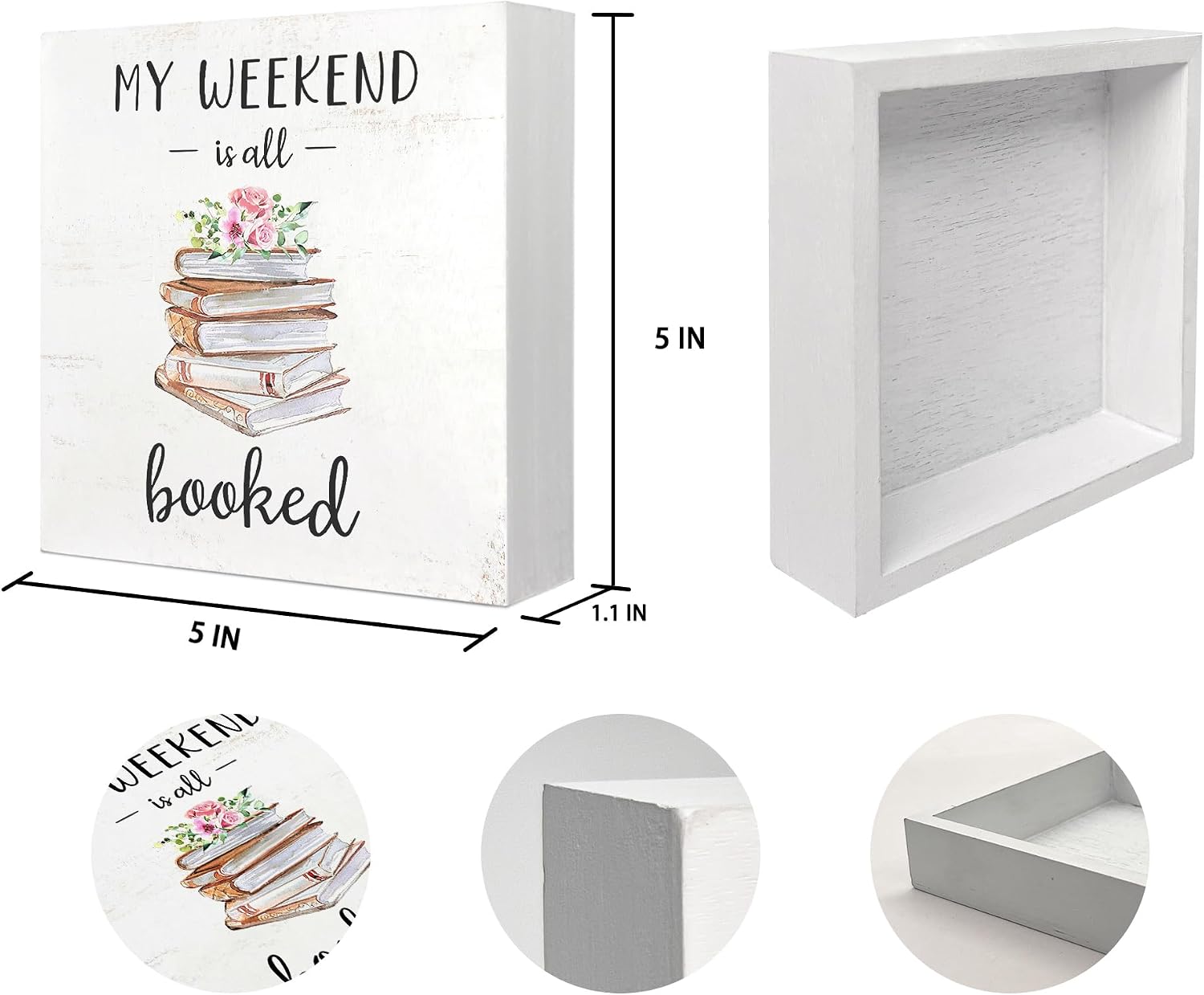 My Weekend is Booked Book Wood Desk Sign / G