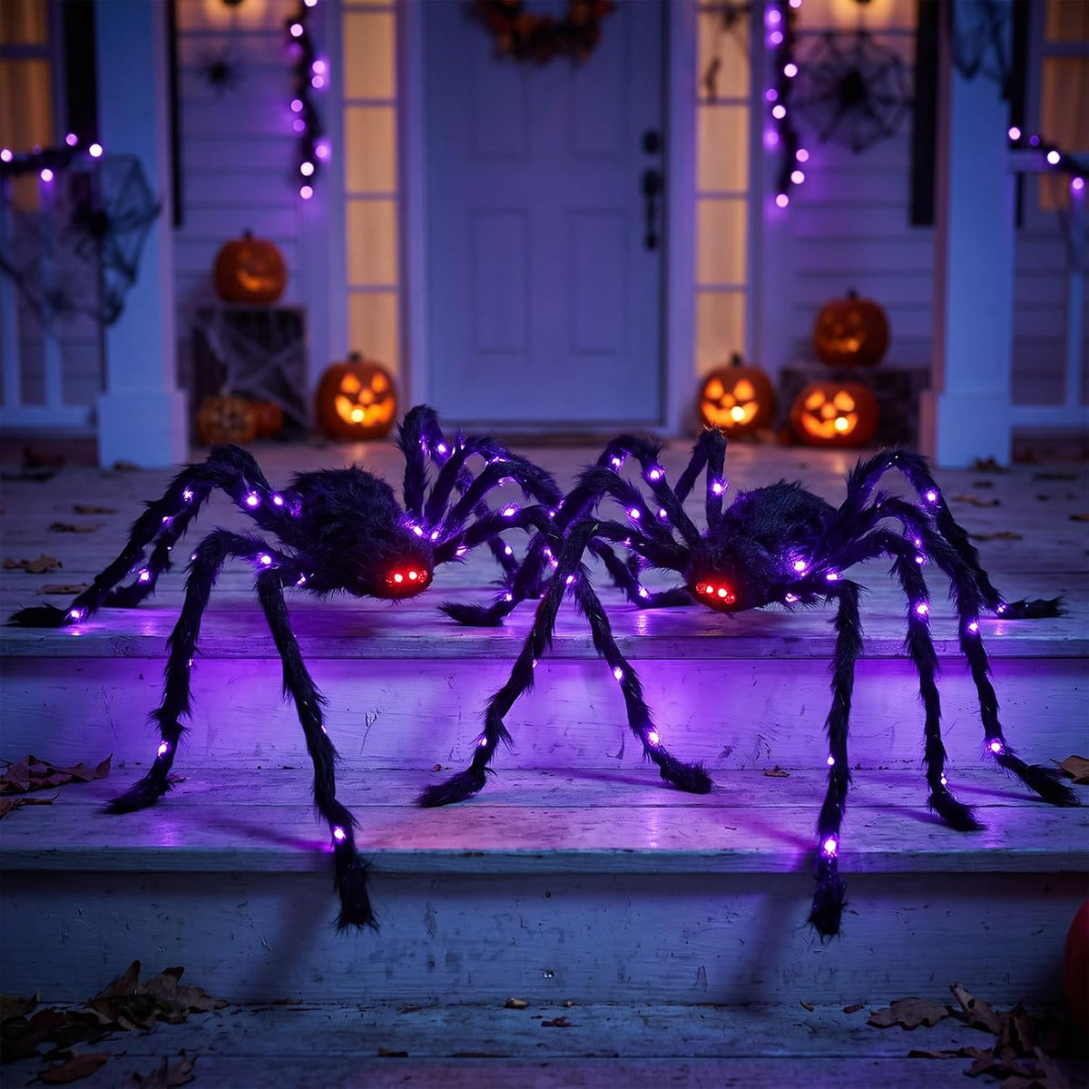 1000 Sqft（After Streched with Holes）Uncut Giant DIY Spider Web Halloween Decorations Outdoor with 10 Ground Nails Stretchy Beef Cloth Netting Cut-Your-Own Flexible Elastic for Yard Party Decor