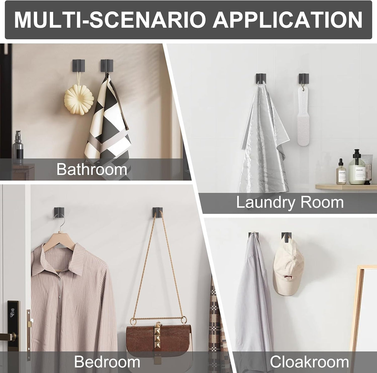 10 Pieces Matte Black Towel Bar Set, Double Dase Toilet Paper Holder Bathroom Hardware Set, 23.6 Inch Stainless Steel