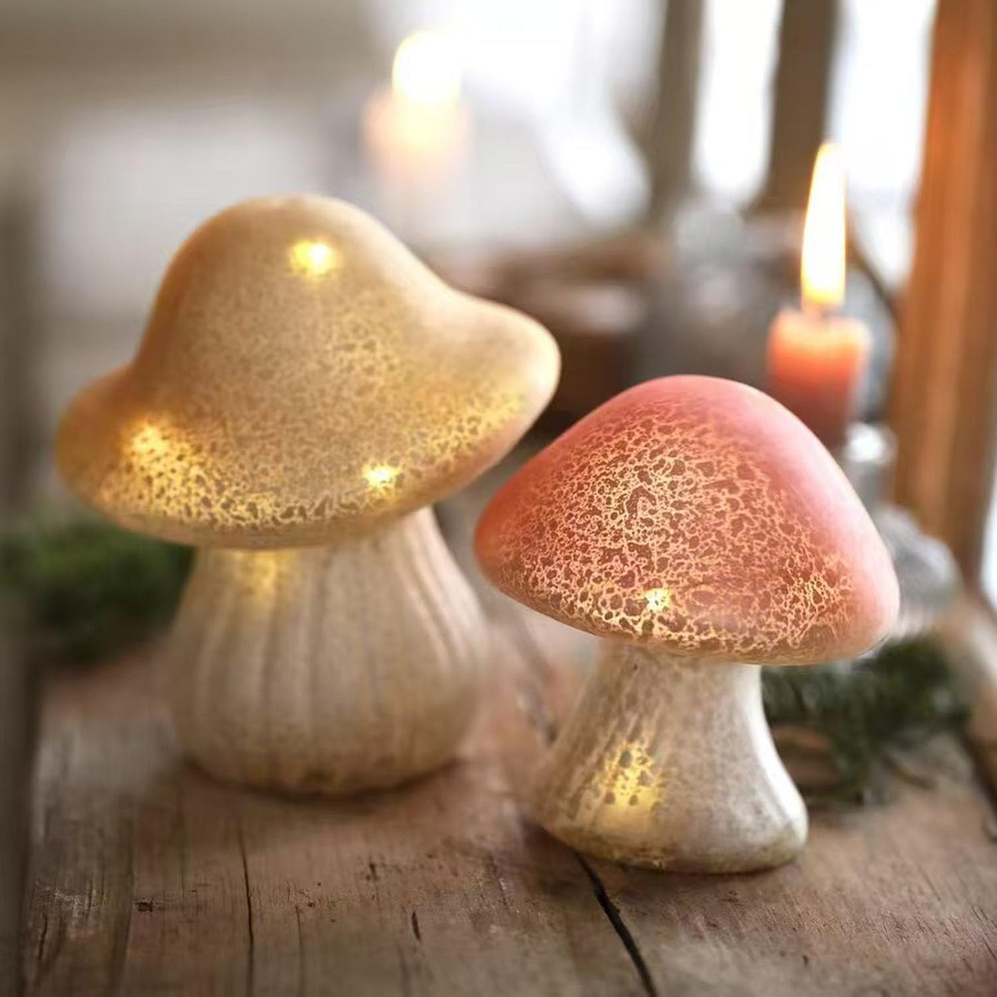 Glass Mushroom Lamp / Pink