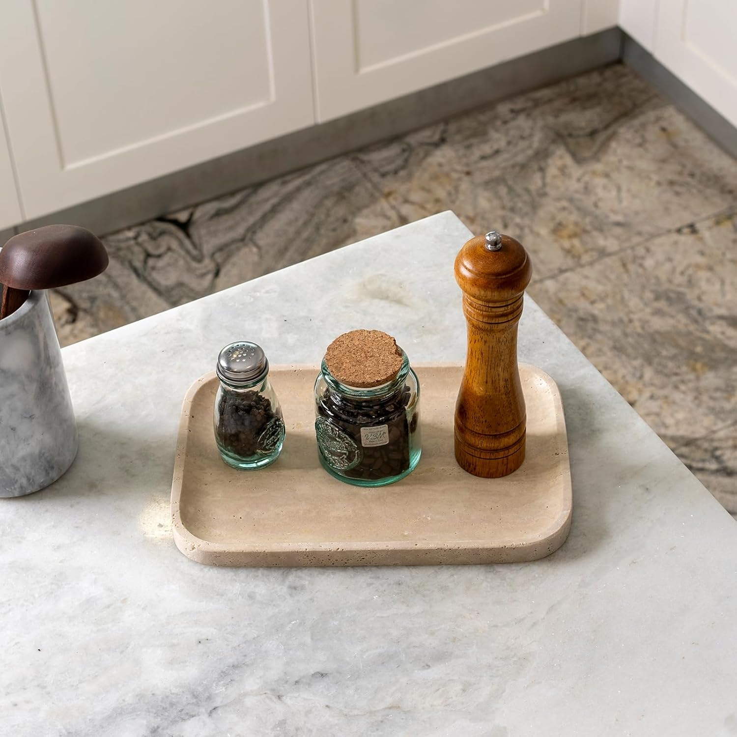 Romano Travertine Tray / Travertino Romano / Natural / 12 x 8