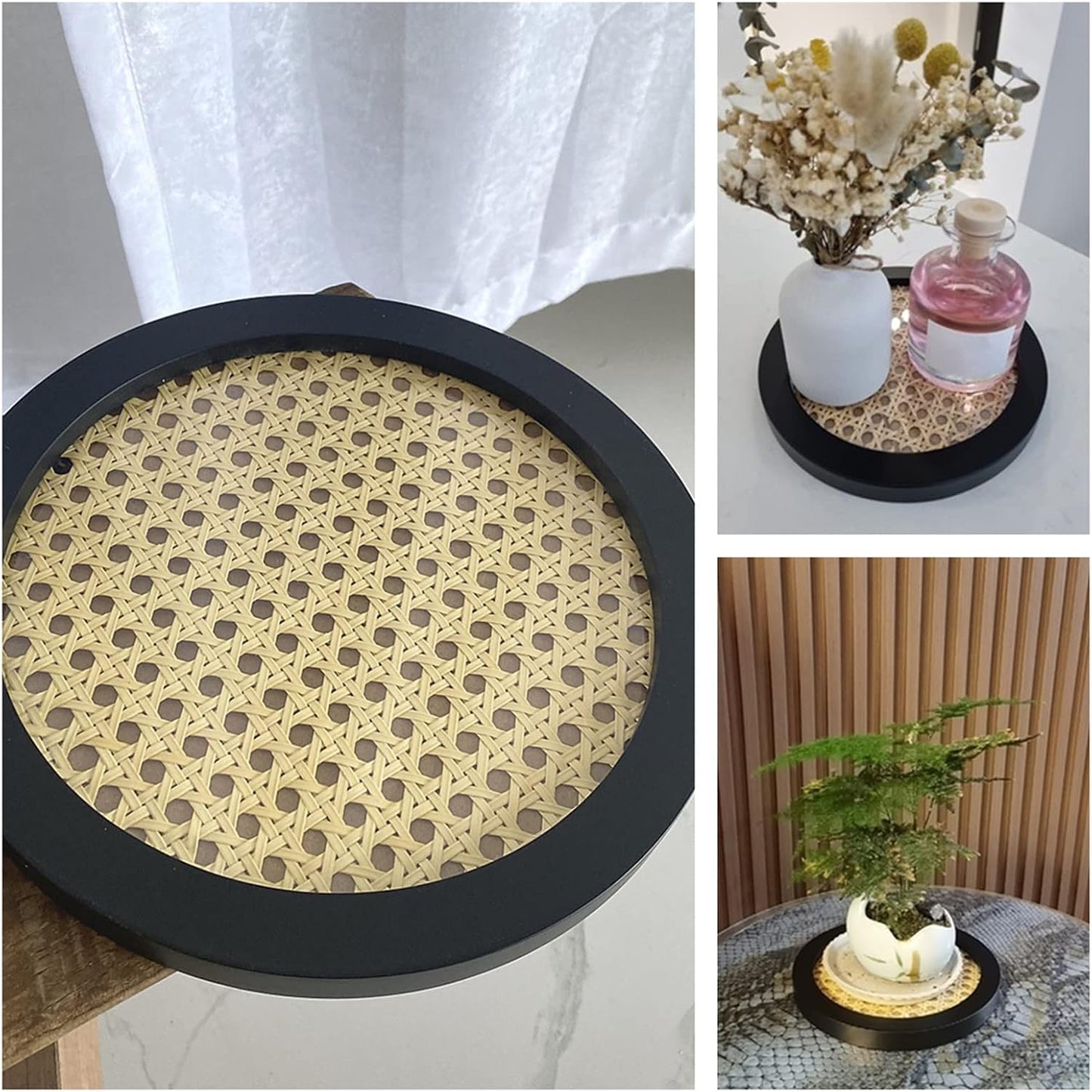 Rattan Border Serving Tray / S1 / Black