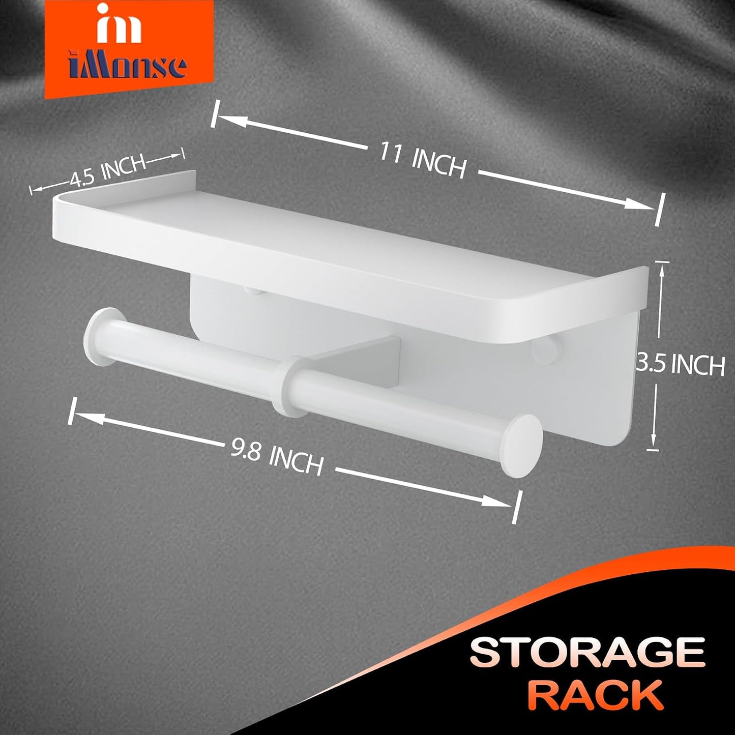 Double Toilet Paper Holder with Shelf, iMonse Paper Towel Holder Wall Mount,Tissue Roll Holder for Bathroom Kitchen RV