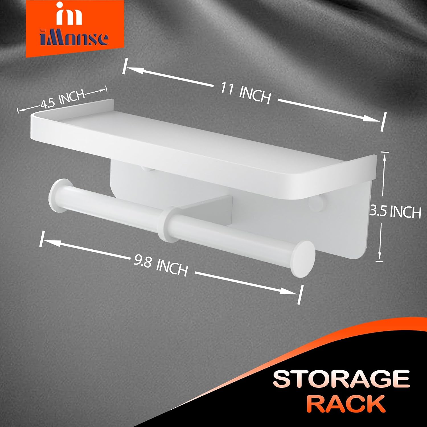 Double Toilet Paper Holder with Shelf, iMonse Paper Towel Holder Wall Mount,Tissue Roll Holder for Bathroom Kitchen RV