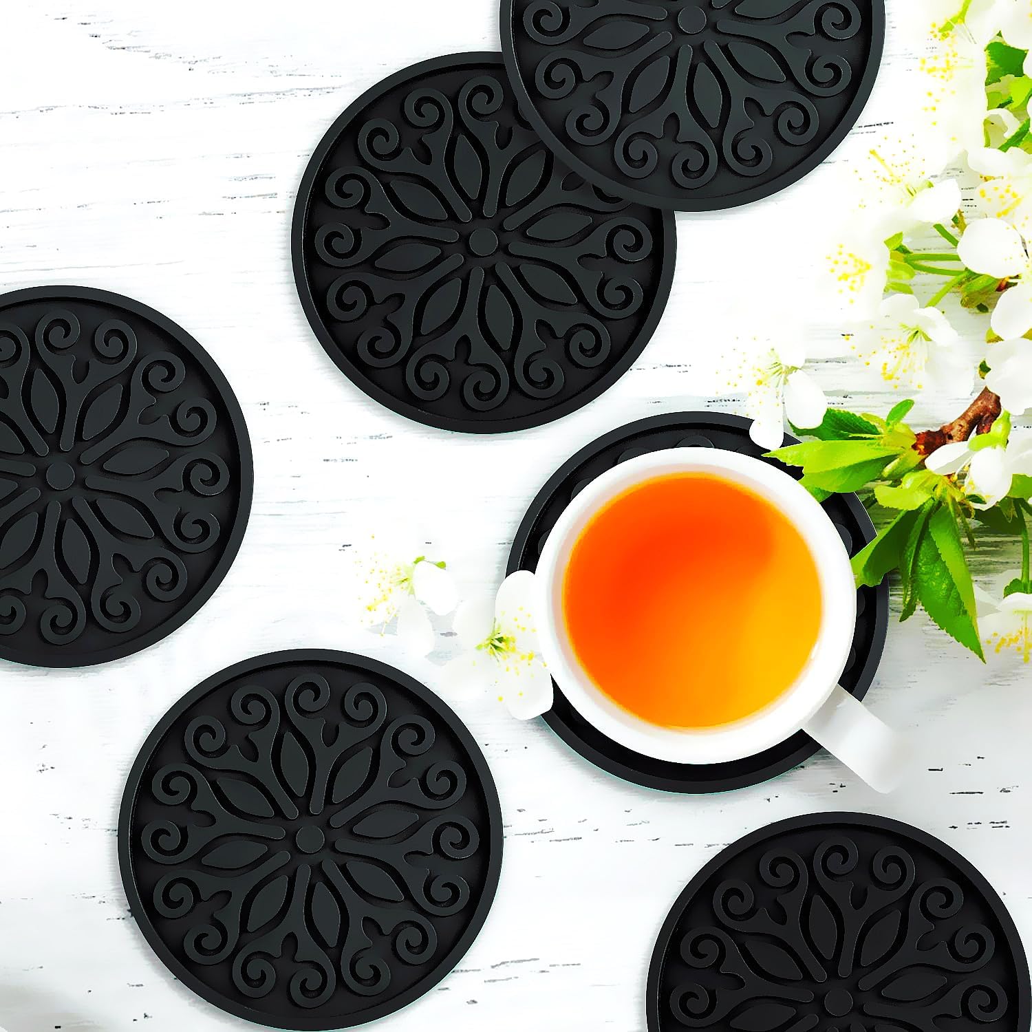 Holder / Coasters for Drinks / 6-black / Set of 6