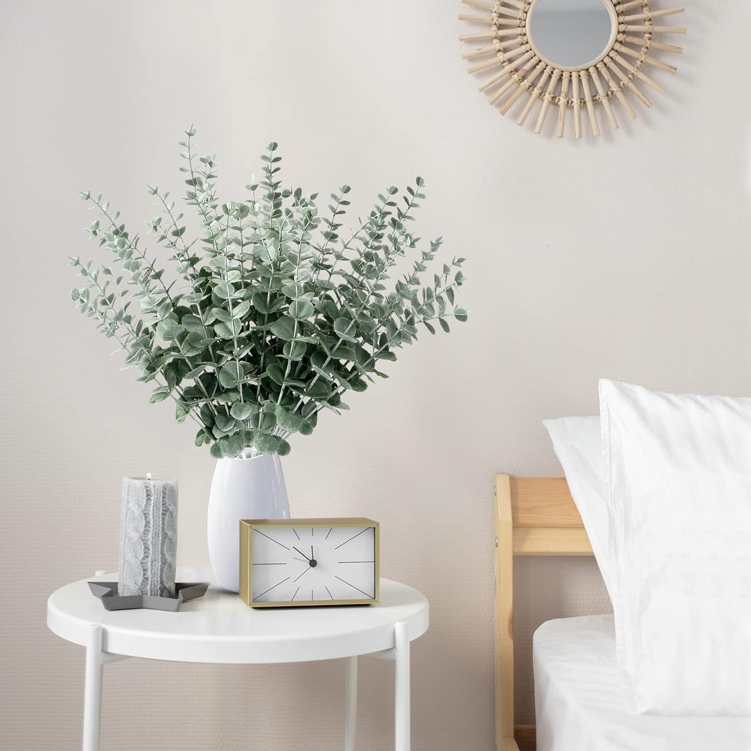 Eucalyptus Stems Decor Artificial Eucalyptus Leaves Faux Eucalyptus Stems Real Touch / Set of 36