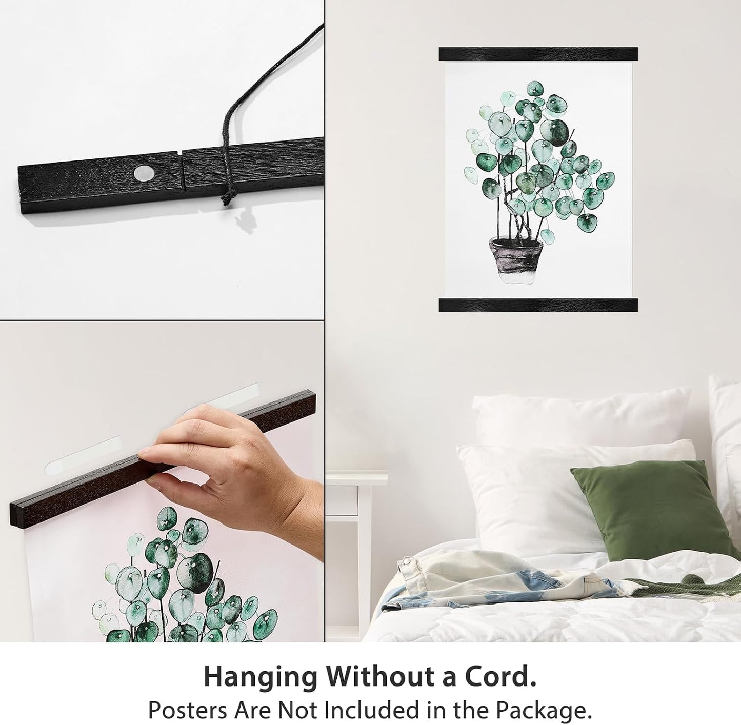 Magnetic Poster Hanger Frame for 42x60 42x50 42x24 Movie Music Posters Wall Art,Black Wood Picture Frames for Canvas