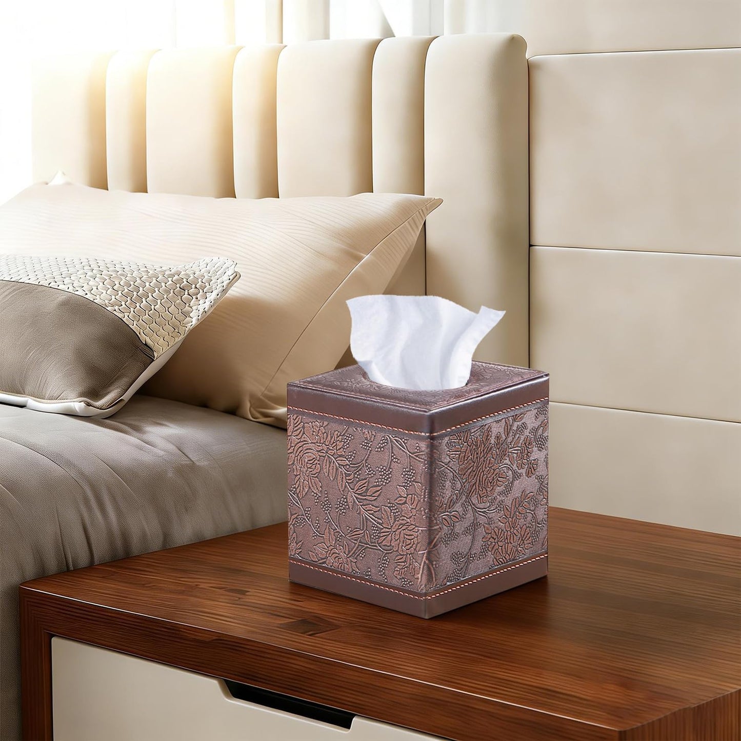 Leather Tissue Box Cover Square / Archaize / Large