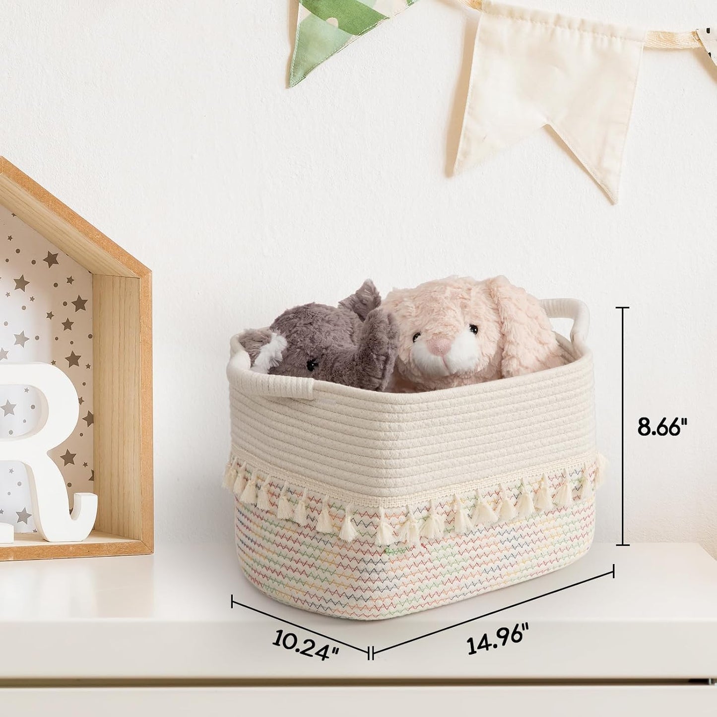 Woven Baskets for Storage / Stitches Rainbow / Set of 3