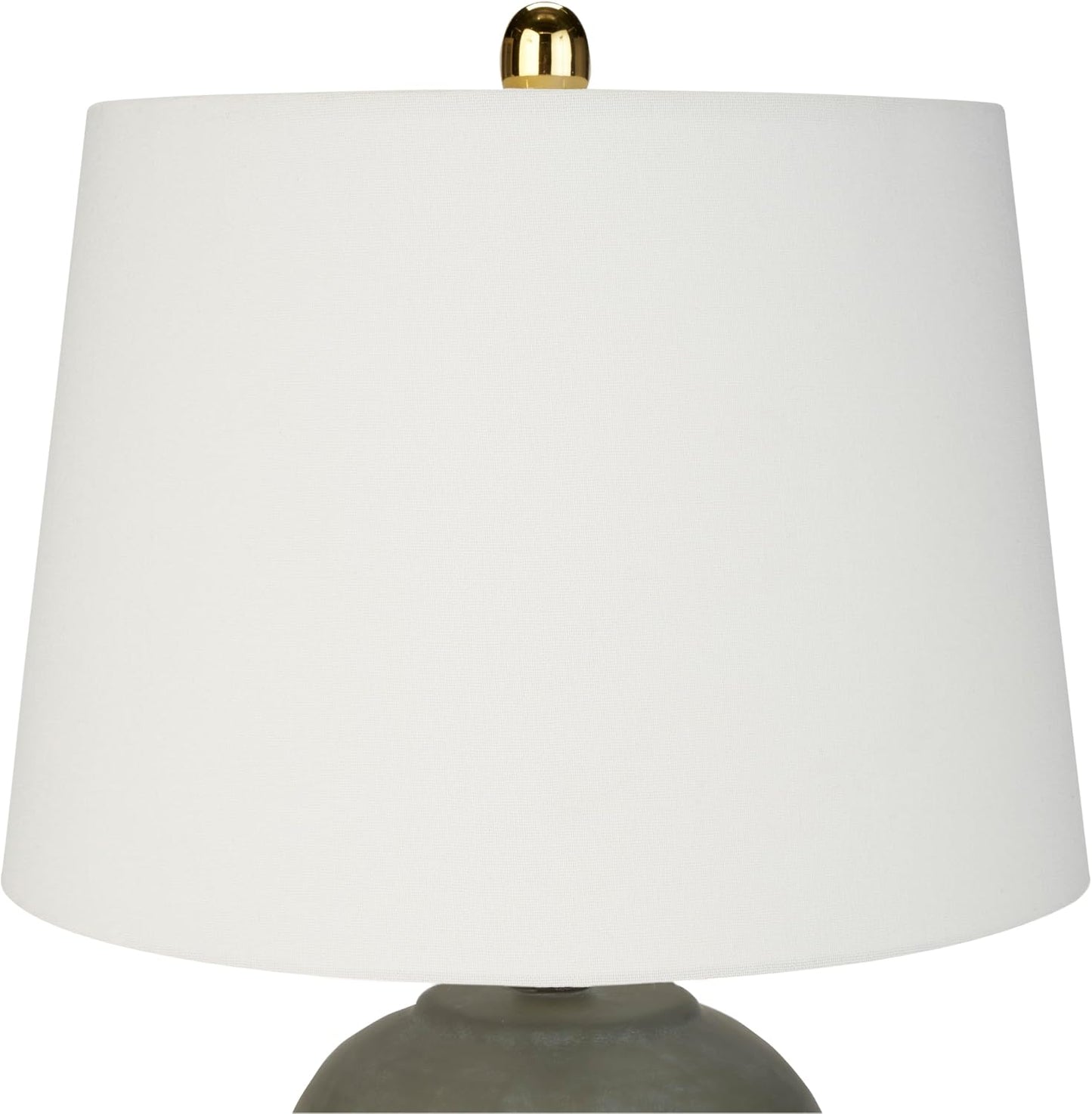 Nourison Home 23" Olive Green Ceramic Pot Table Lamp for Bedroom, Living Room, Dining Office, with White Tapered Drum