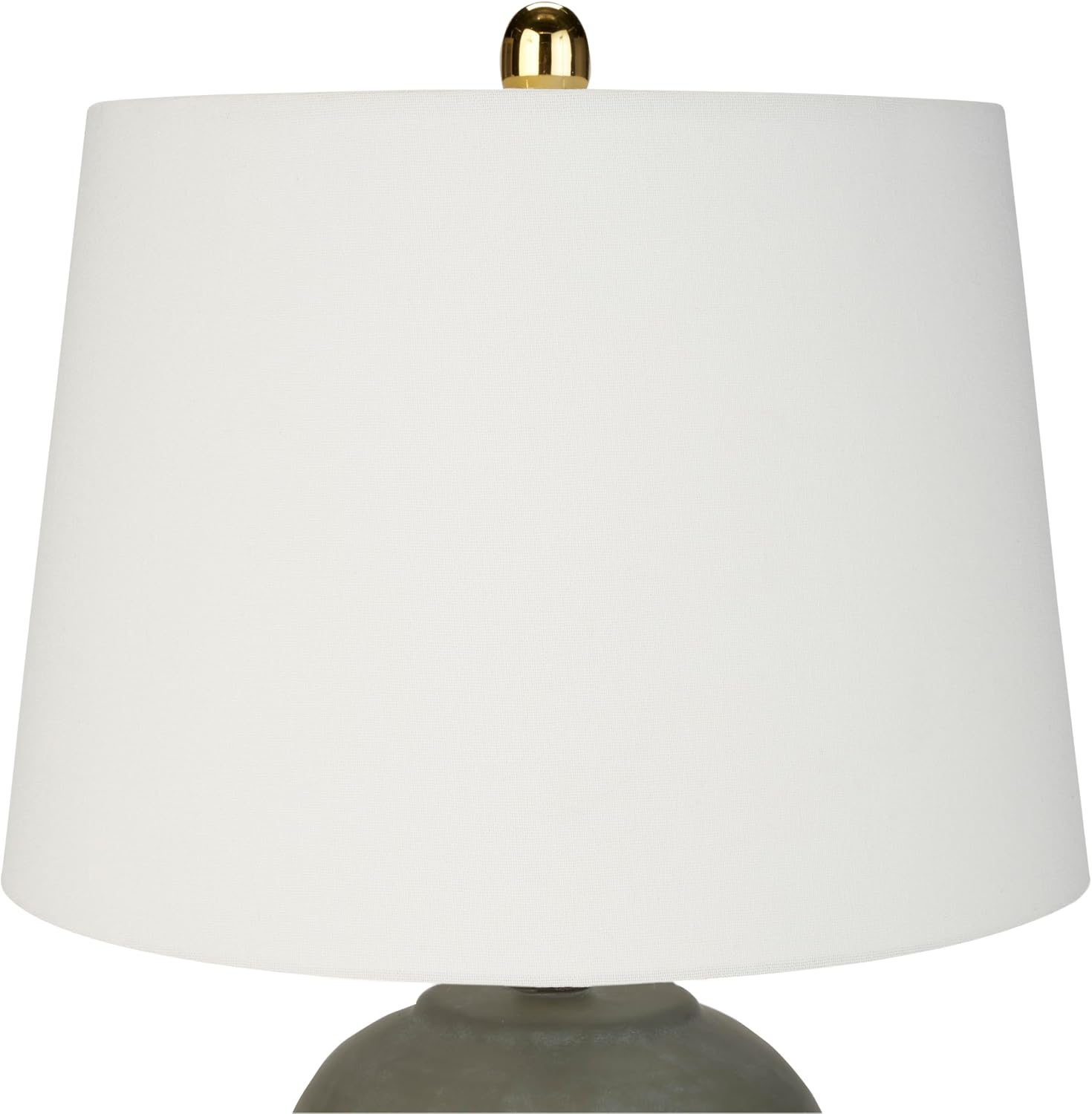 Nourison Home 23" Olive Green Ceramic Pot Table Lamp for Bedroom, Living Room, Dining Office, with White Tapered Drum