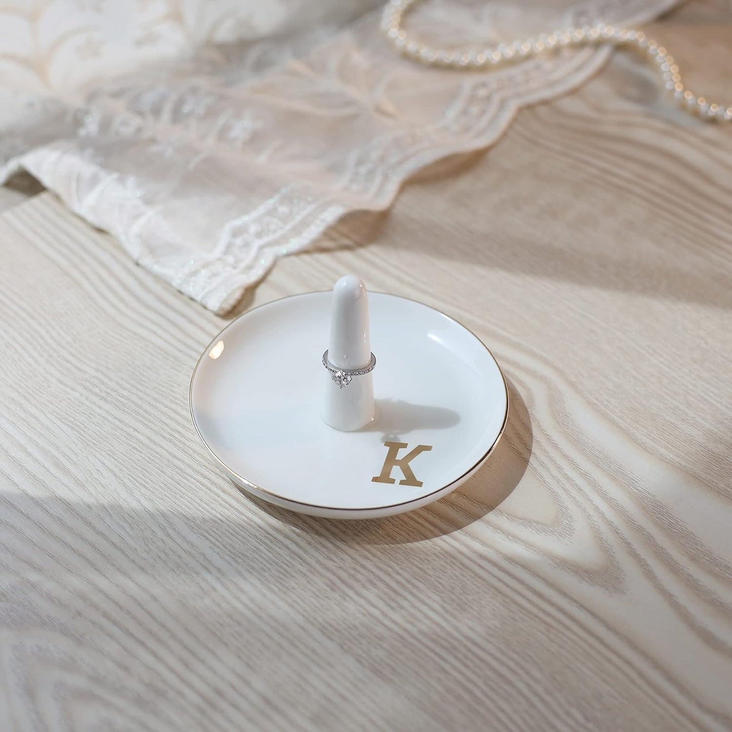 Initials Ring Holder Jewery Tray / K