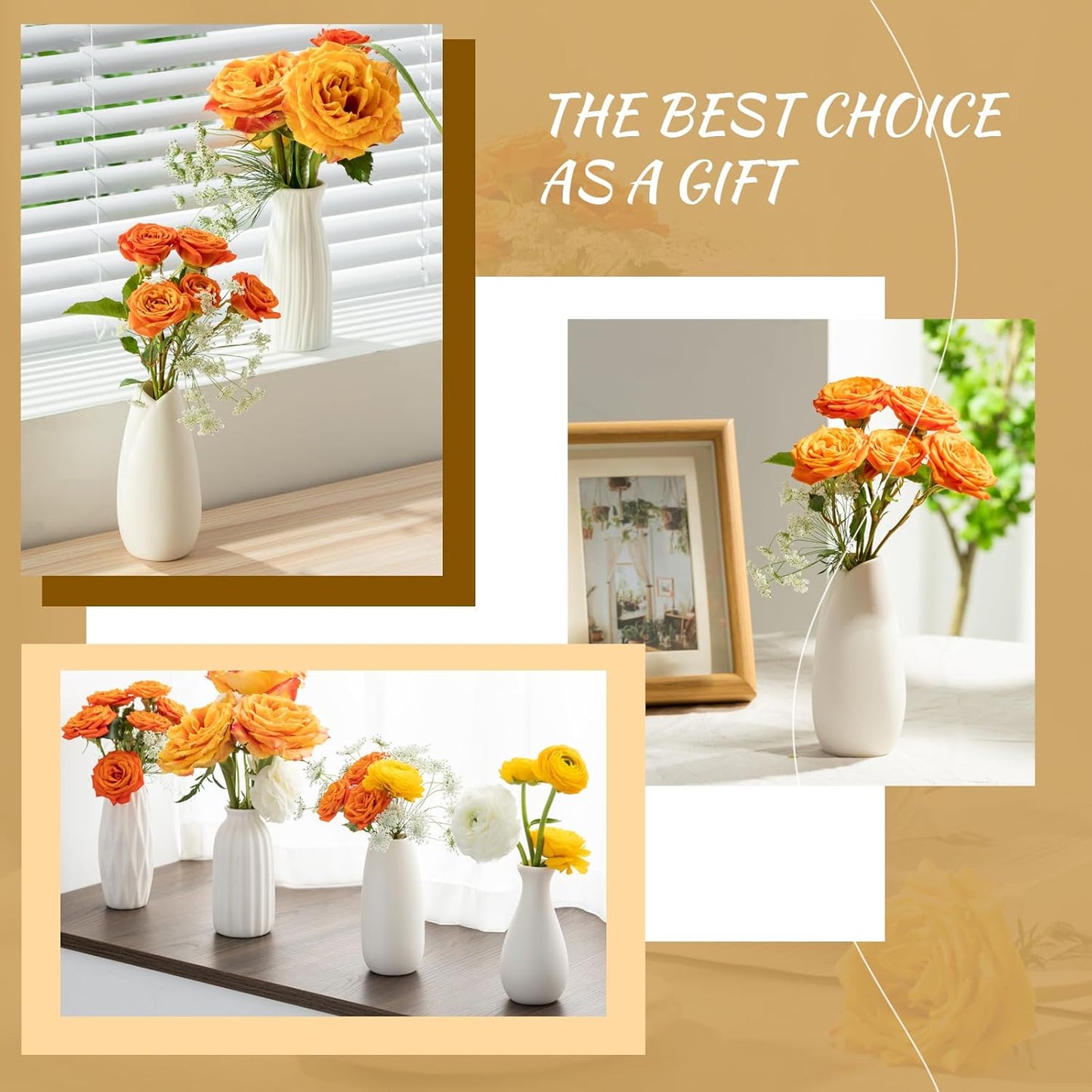Small Ceramic Vase / White / Set of 10