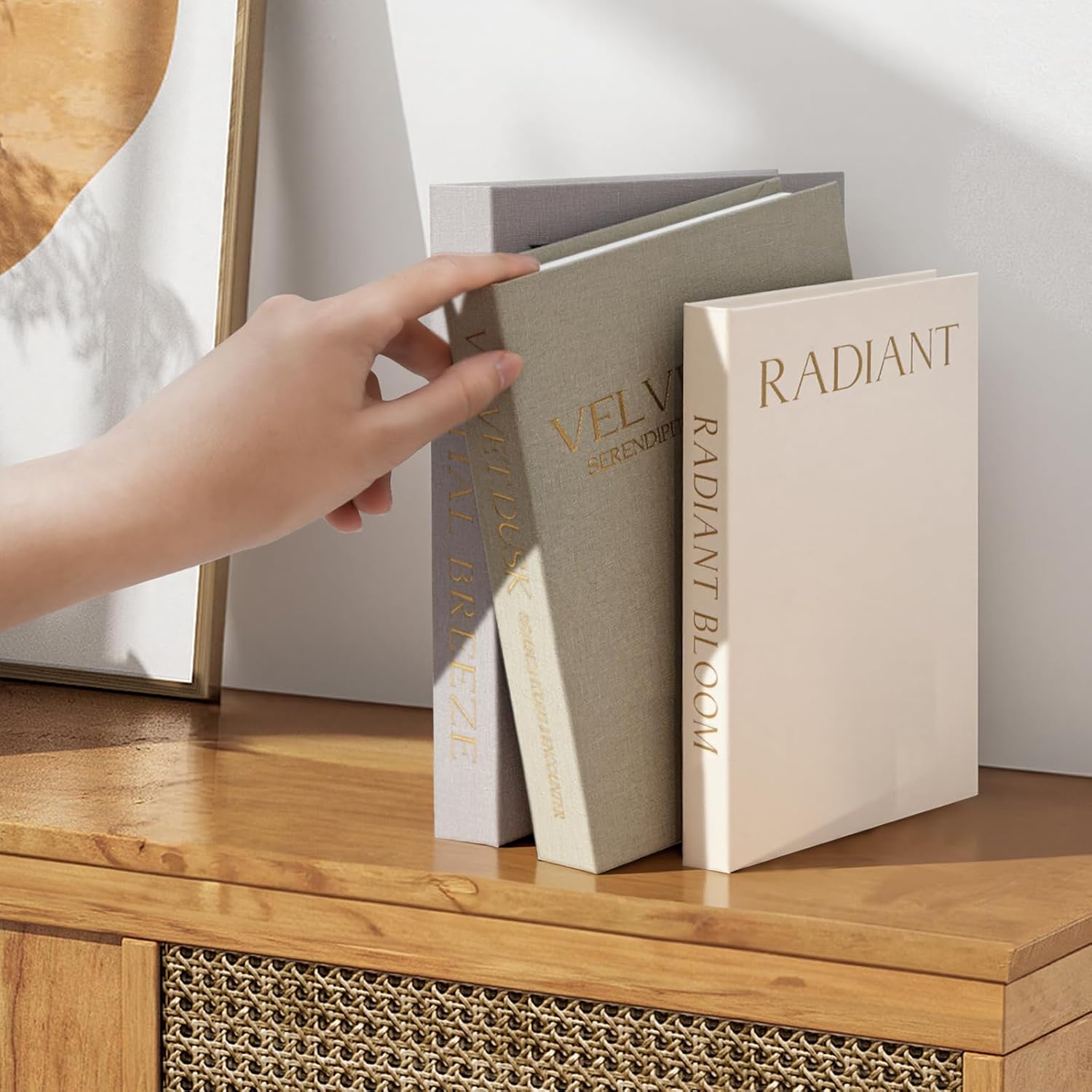 Linen Faux Book Boxes / Set of 3