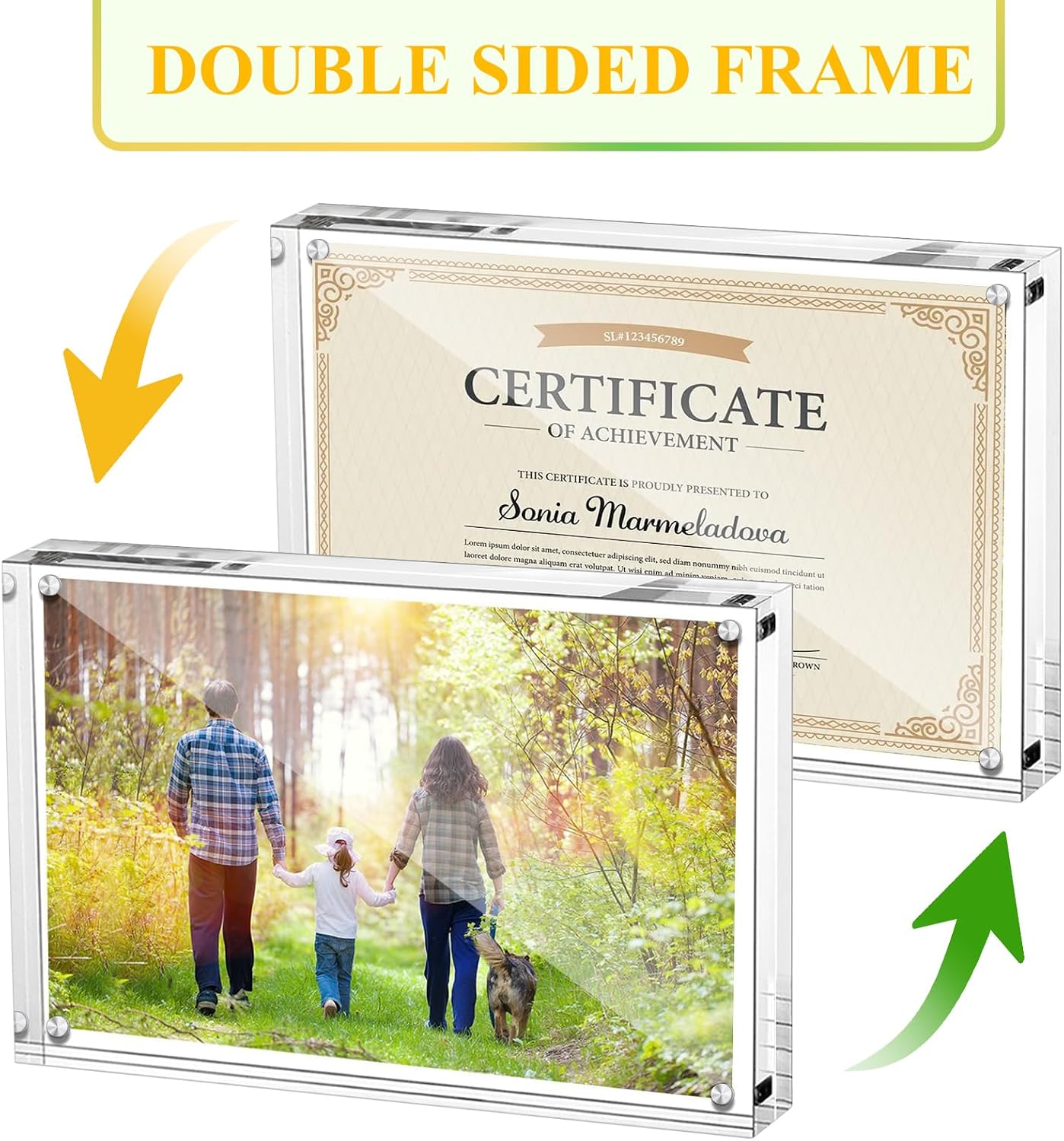 Boxalls 3.5x5 Inches Acrylic Picture Frames - 5 Pack, Clear Frameless 3.5x5 Photo Frames with Magnetic, Double Sided