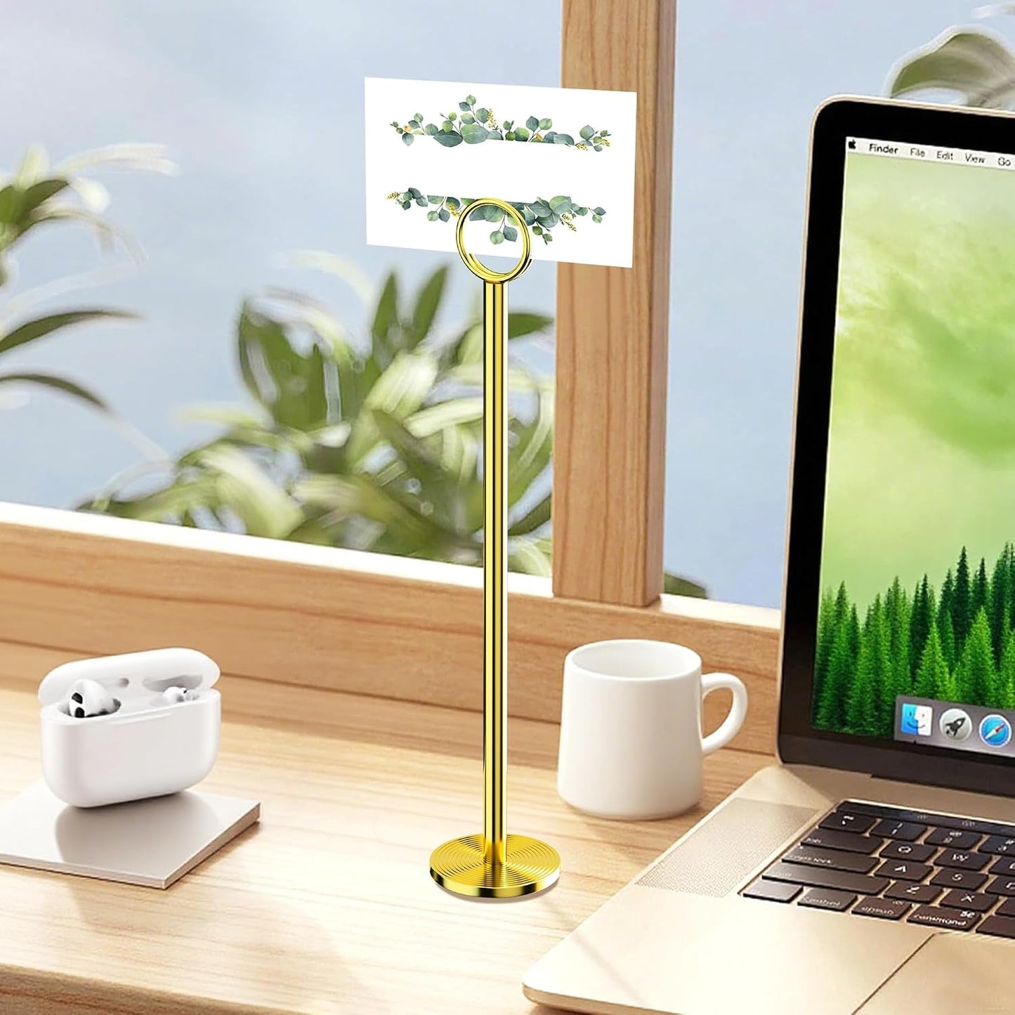 Urban Deco 12PK Table Number Holders Place Card Holders 12 Inch Table Card Holders Steel Card Holders for Photos, Food