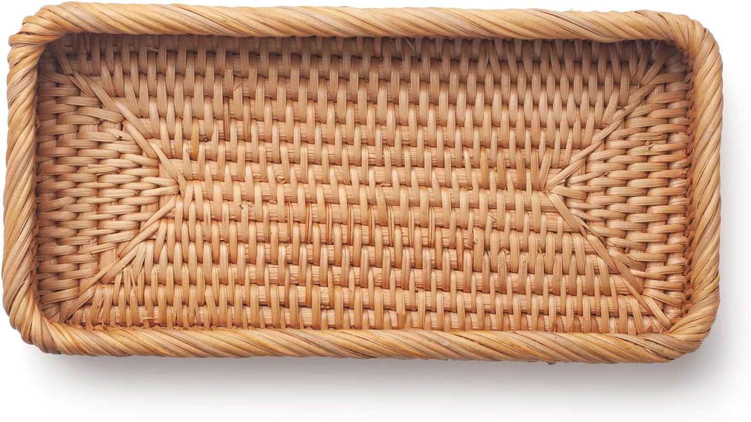 Rattan Bathroom Vanity Trays Toilet Tank Baskets Long Narrow Hand Towel / Natural / 10.2 x 4.9 x 1.6