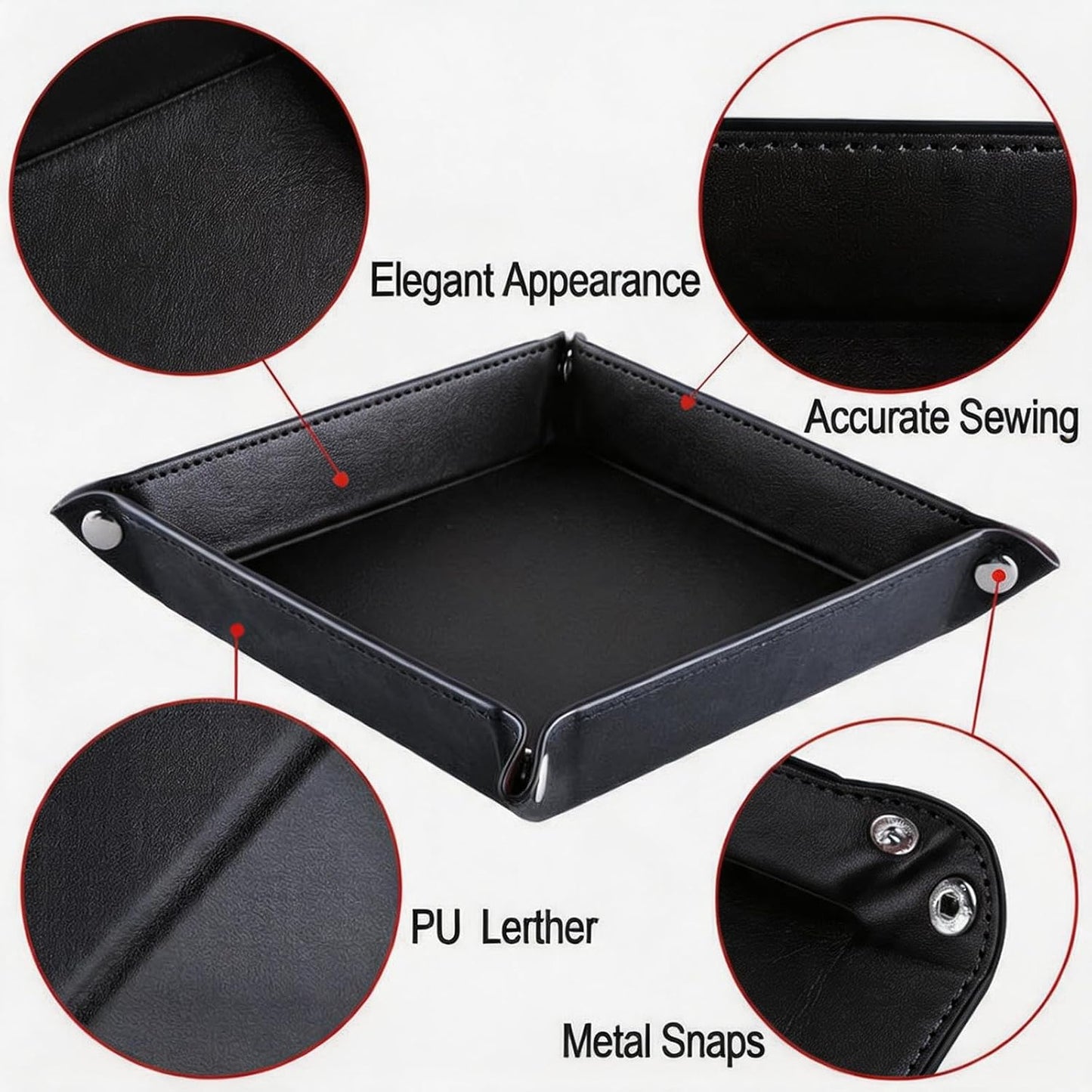 Valet Tray Desktop Storage Organizer / Black