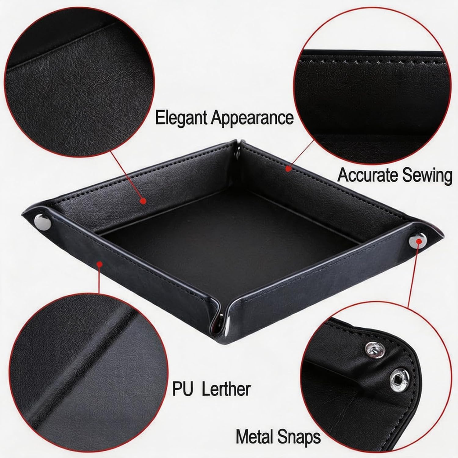 Valet Tray Desktop Storage Organizer / Black