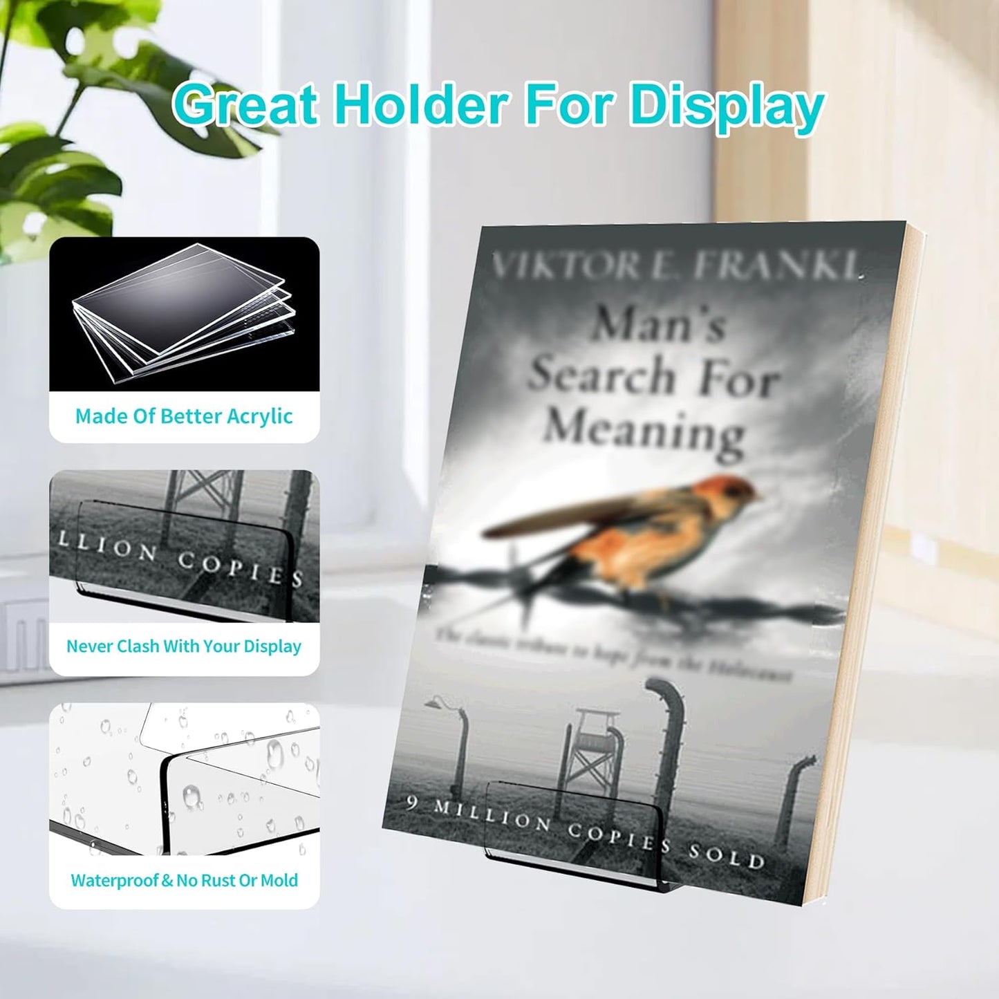 Acylic Upright Display Stand / 4 Inch / 6PC / Clear