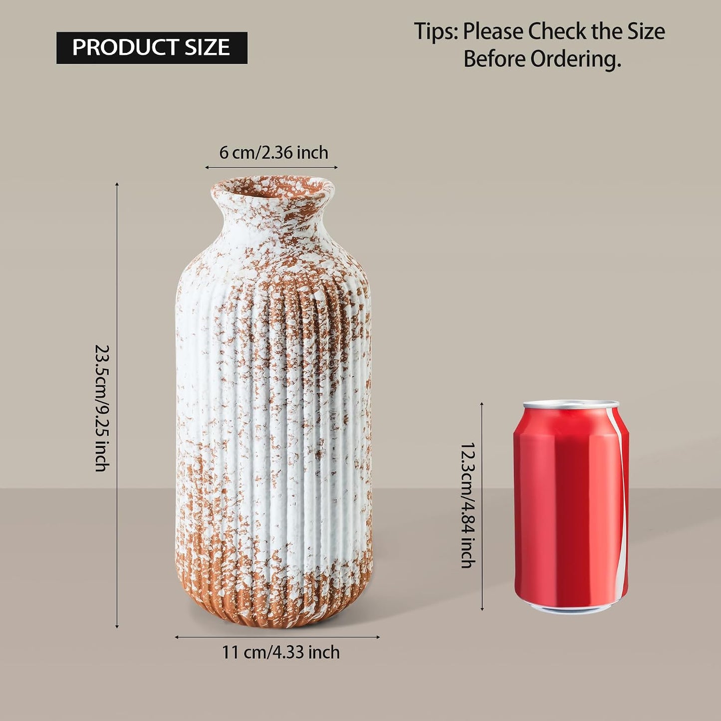 Rustic Ceramic Vase 9 / Terracotta-9