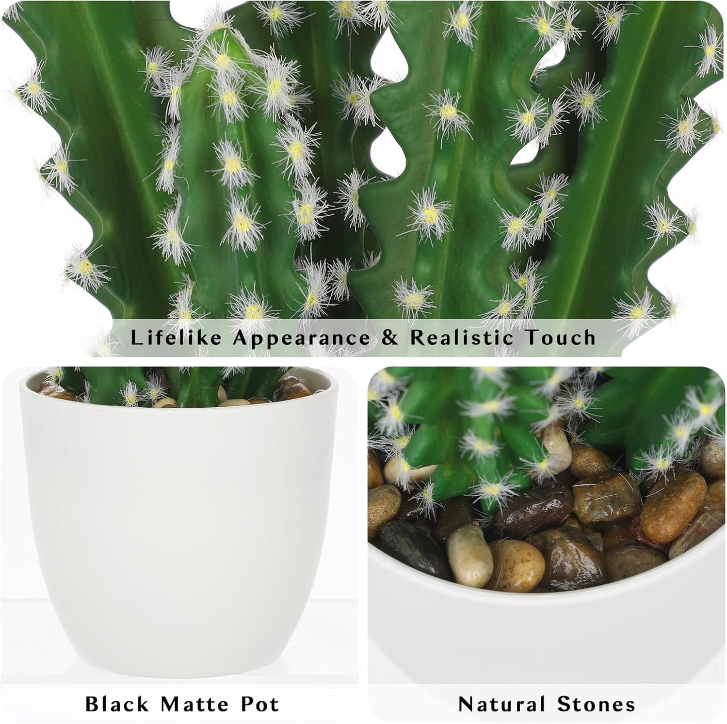 Artificial Cactus Plants Small Faux Cactus Plants Indoor Fake Desert Cacti / Sup_209 / 10.8 Inch