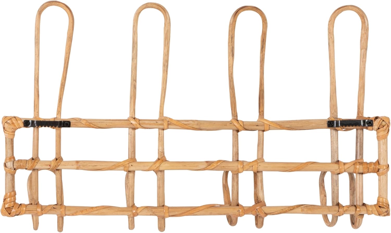 4 Hooks / Rattan Wall Hanger / Beige