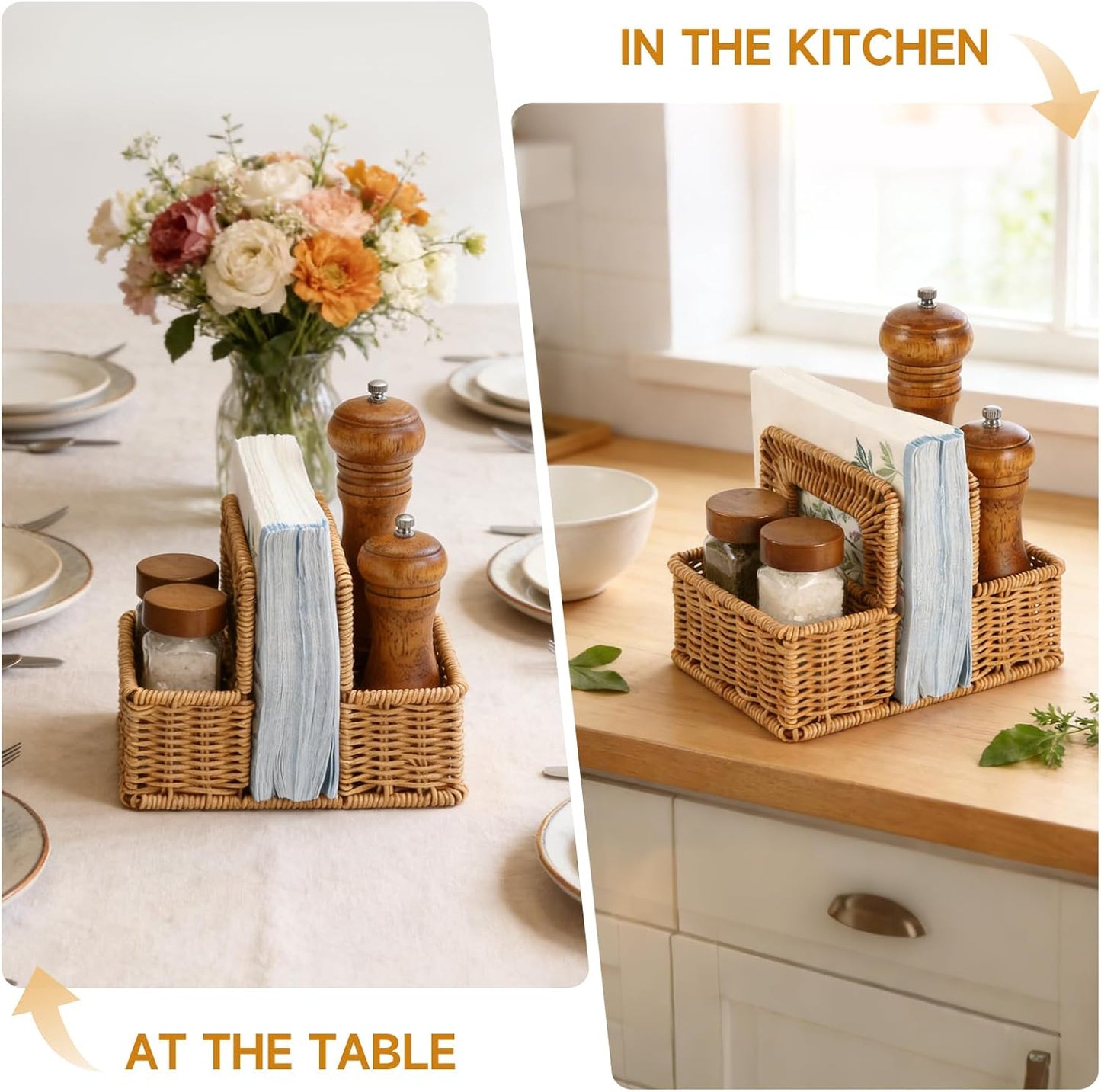 Rattan Napkin Holder / Tabletop Organizer