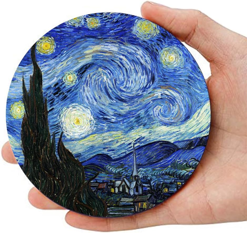 Coasters for Drinks Ceramic Art Coasters Set / Van Gogh / Set of 6