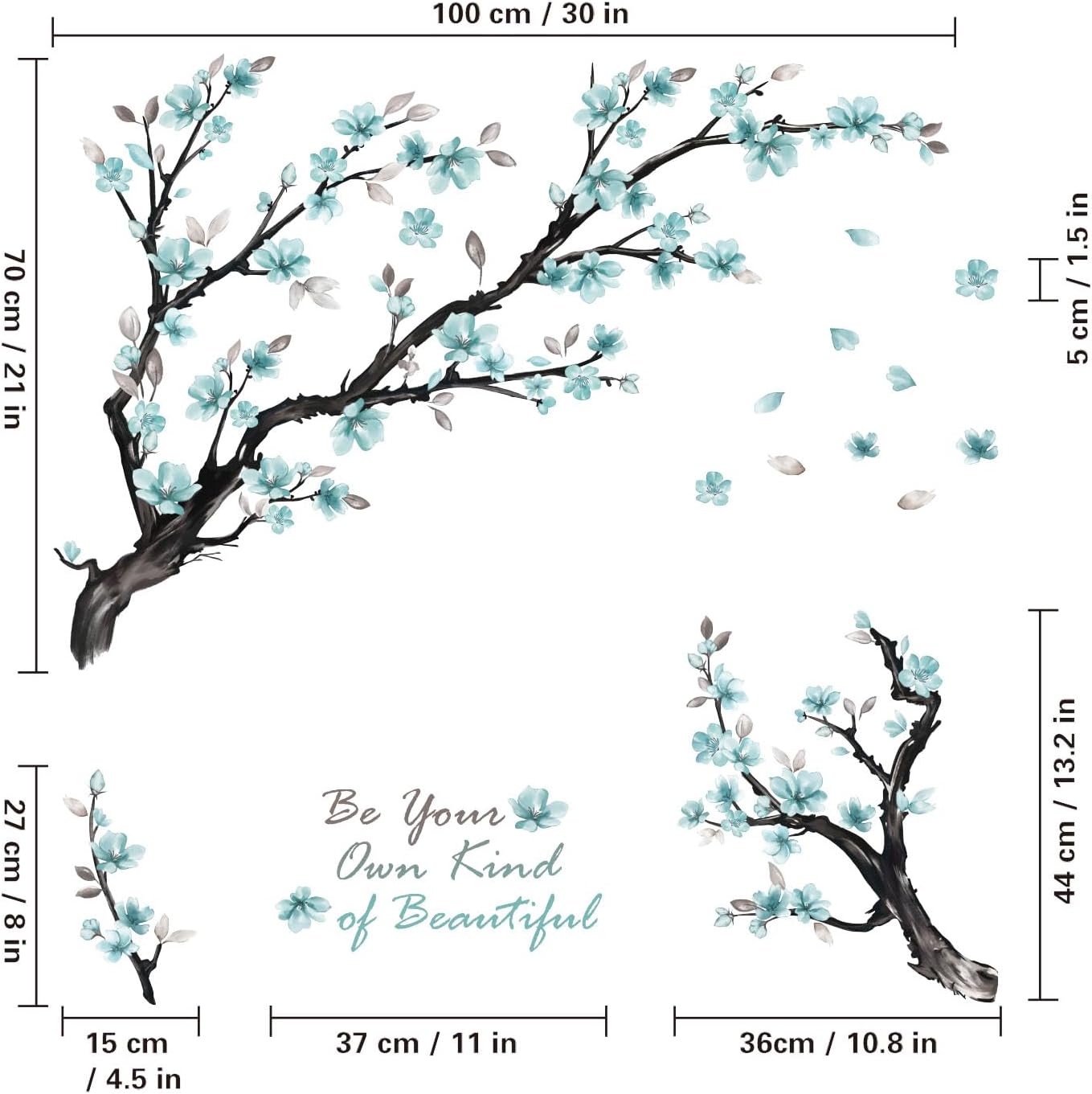 Flowers Wall Stickers / Blue