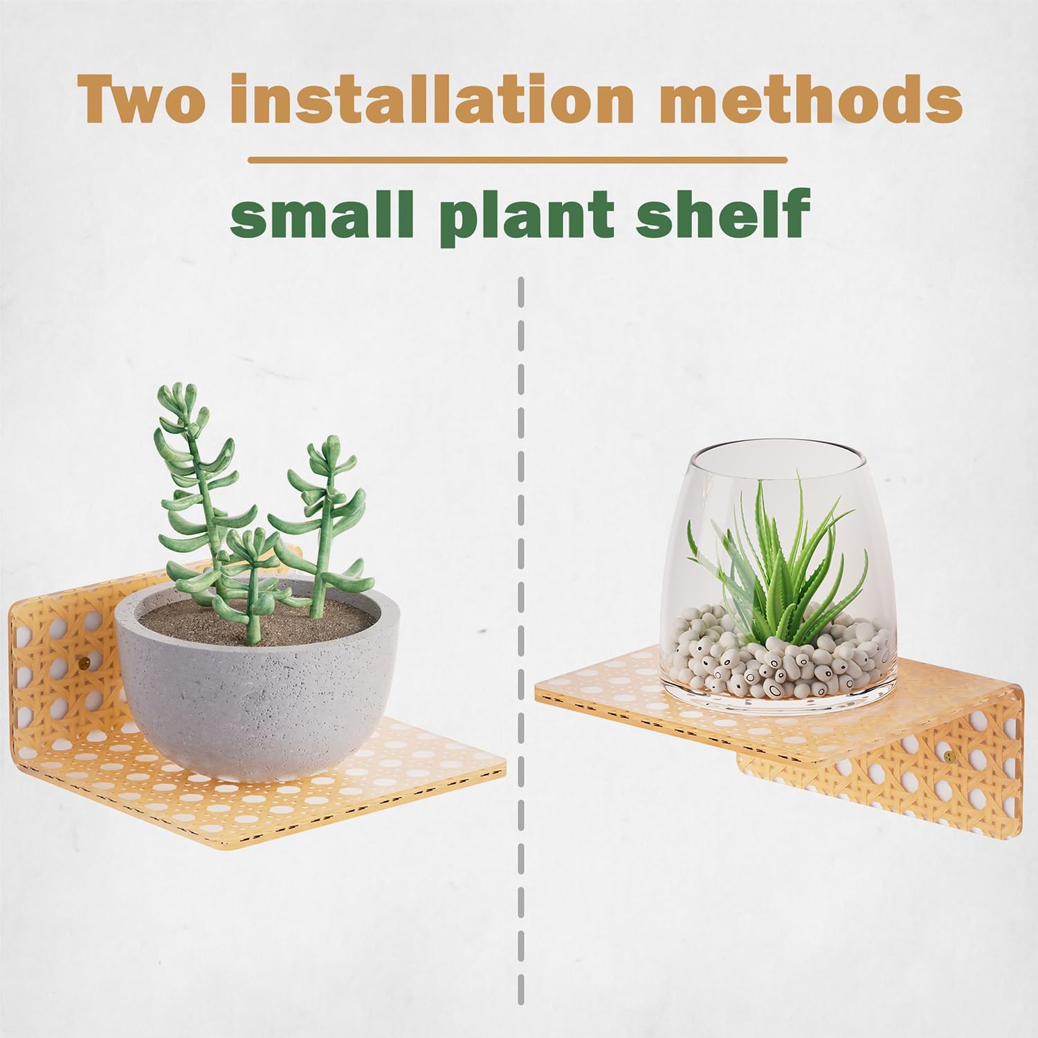 Boho Acrylic Wall Shelves / Clear / Set of 2
