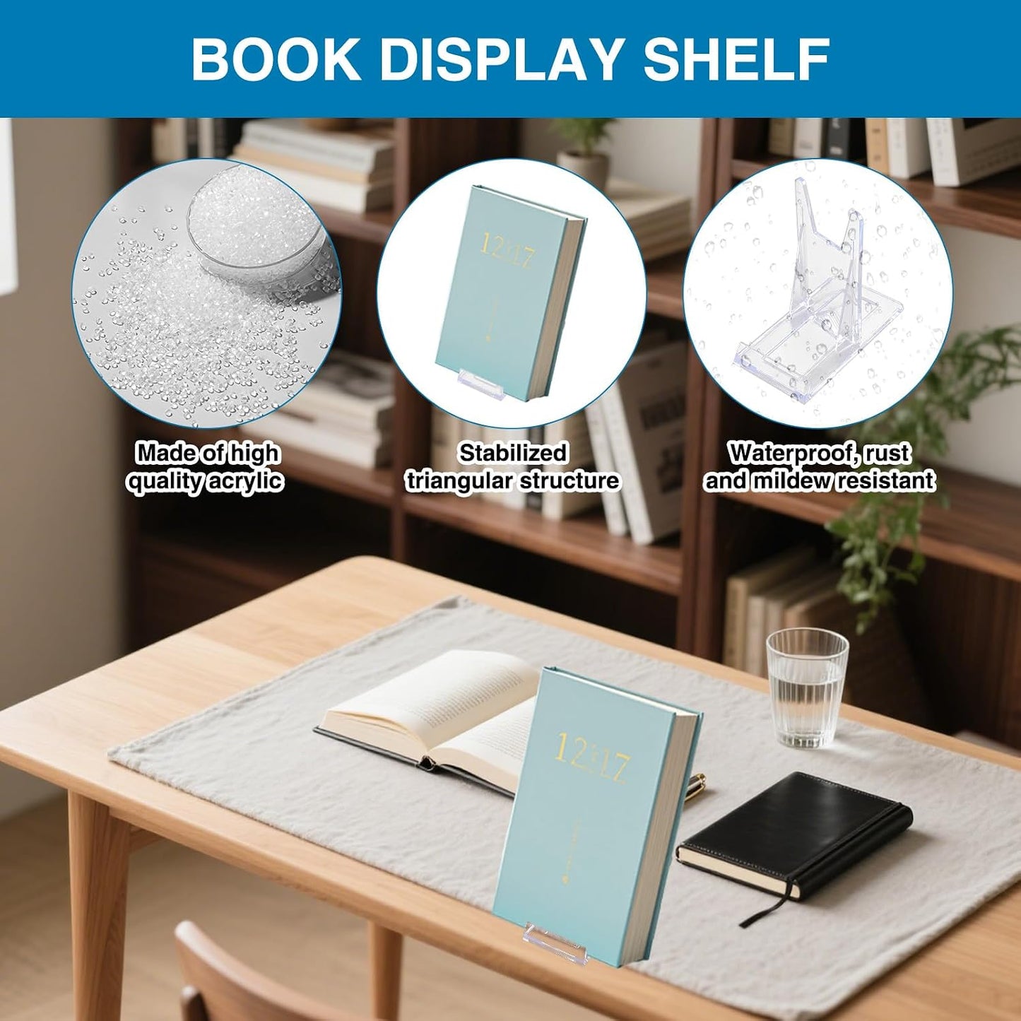 Acrylic Book Display Stand / Clear / Set of 40