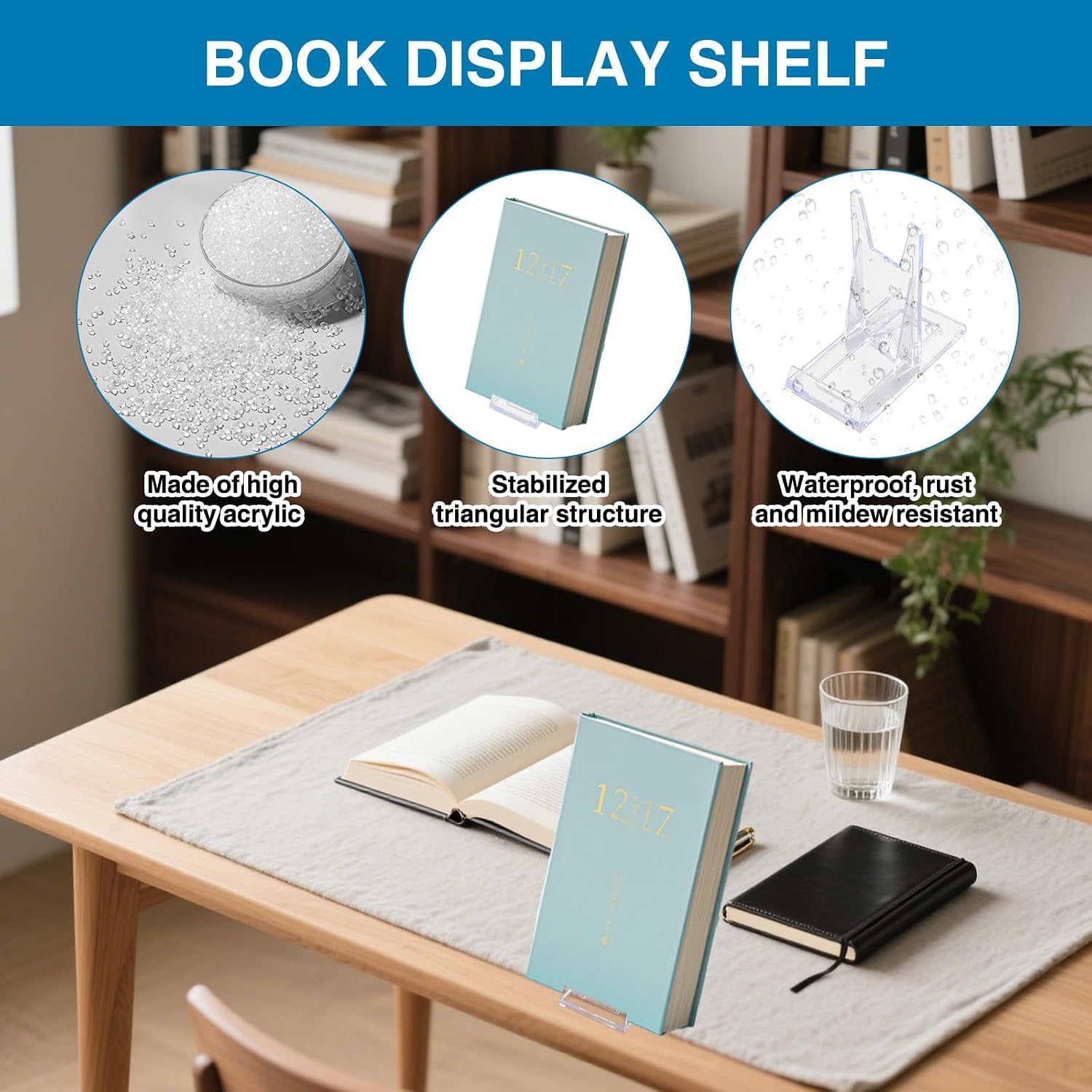 Acrylic Book Display Stand / Clear / Set of 40