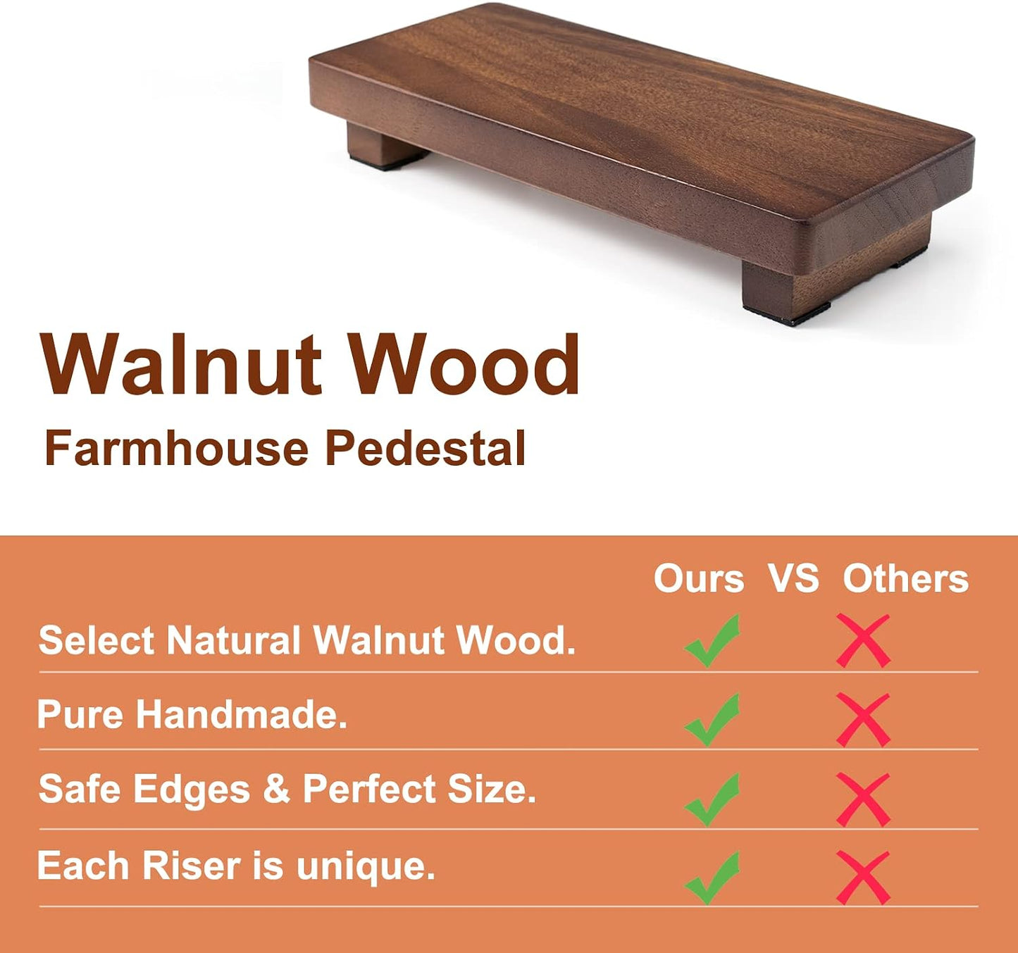 Walnut Wood Pedestal Stand