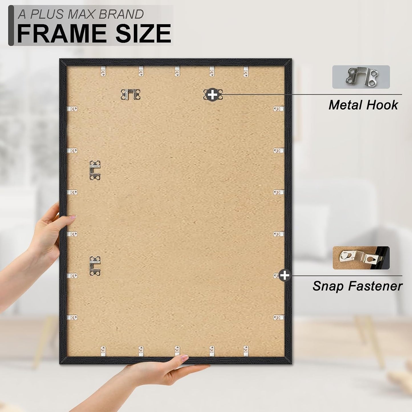 A PLUS MAX 30x40 Picture Frame Black Light Weight Wall Mount | 30 x 40 Inch Black Wood-grain Engineered Wood Material