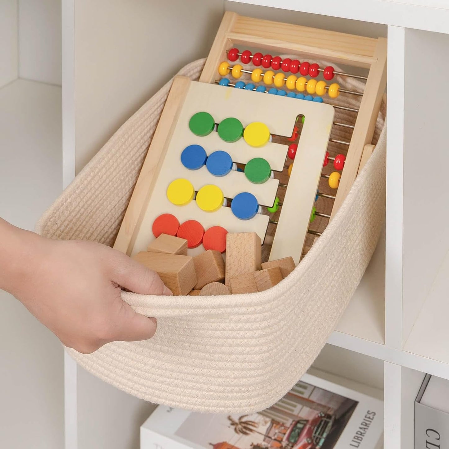 Nursery Storage Bin / Beige / 14''x10''x5 / 14 x 10 x 5